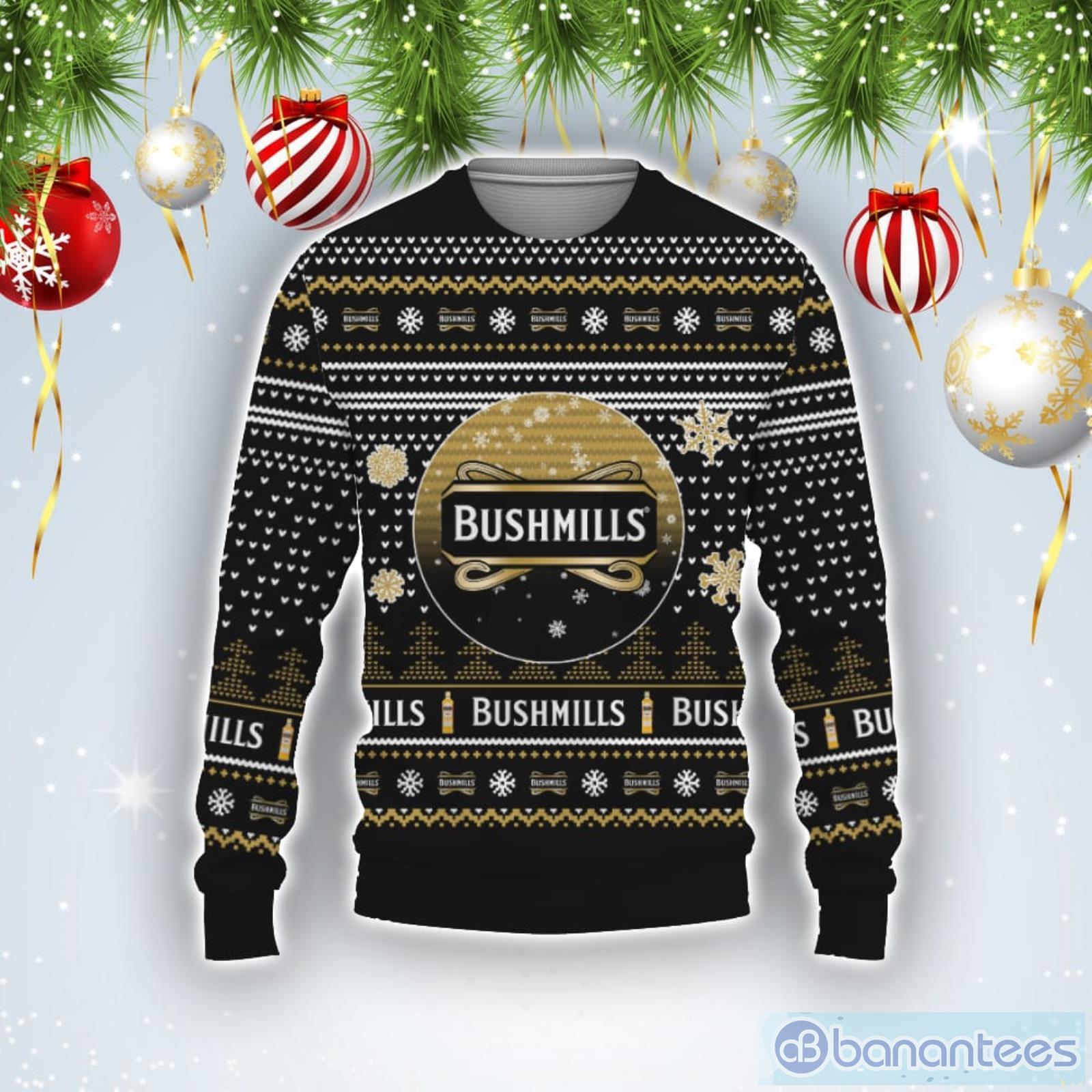 Christmas Gift Bushmills Irish Whiskey Ugly Christmas Sweater Product Photo 1