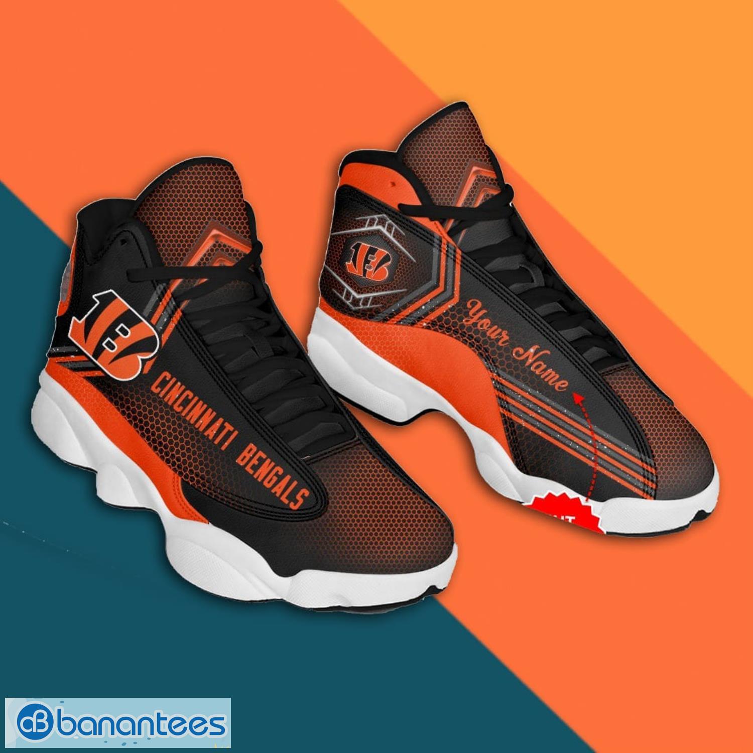 Cincinnati Bengals Skull Air Jordan 13 Sneakers Shoes