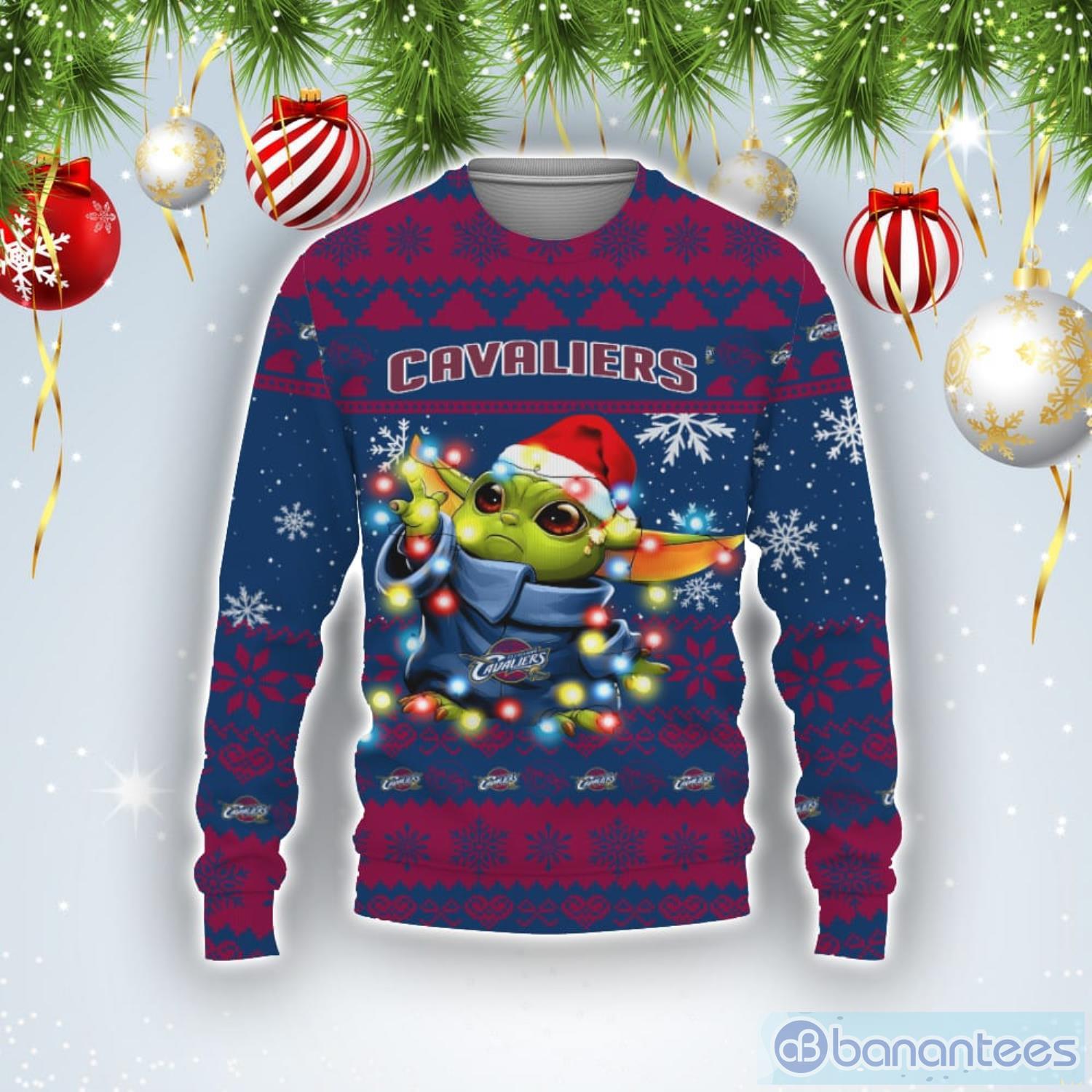Cleveland Cavaliers Baby Yoda Star Wars Sports Football American Ugly Christmas Sweater Product Photo 1
