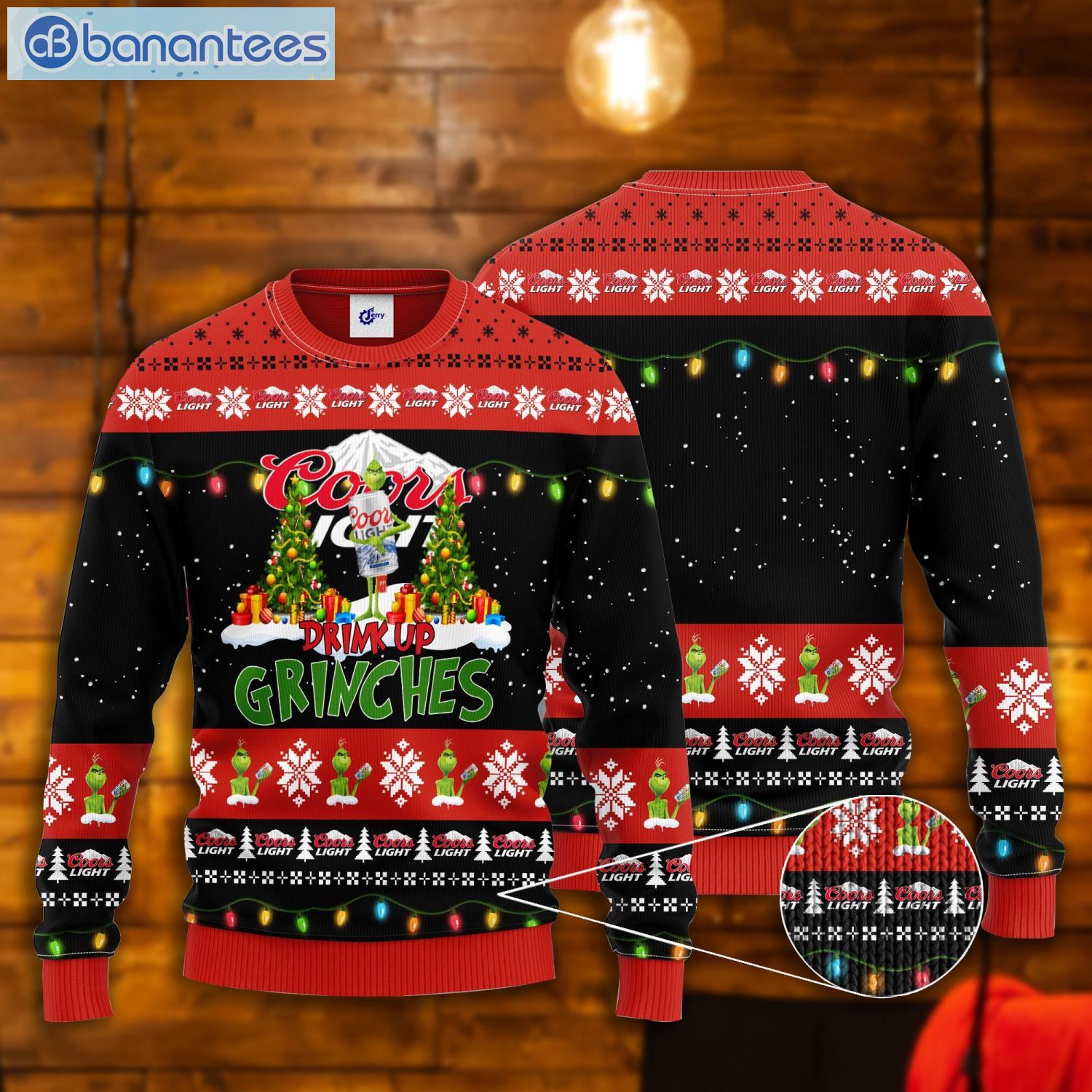 Coors Light Drink Up Grinches Ugly Christmas Sweater Product Photo 1