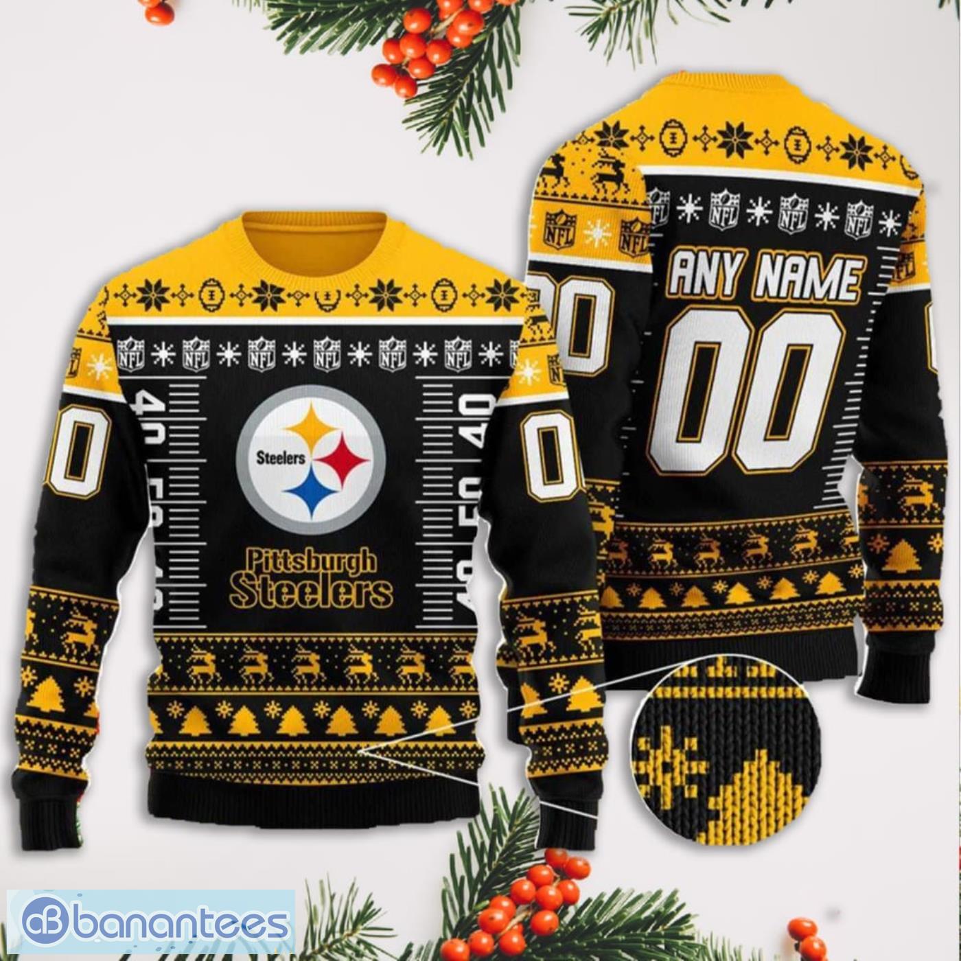 Pittsburgh Steelers Ugly Sweater Gifts For NFL Fans Best Christmas Gifts  Custom Number And Name Gift For Christmas - Banantees