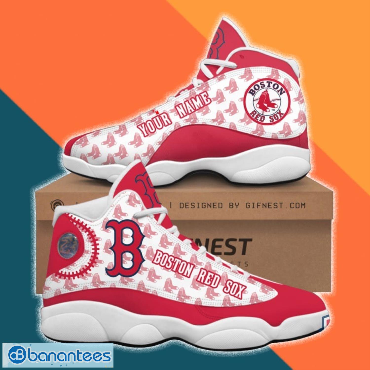 Personalized Shoes Boston Red Sox Air Jordan 13 Custom Name - USALast