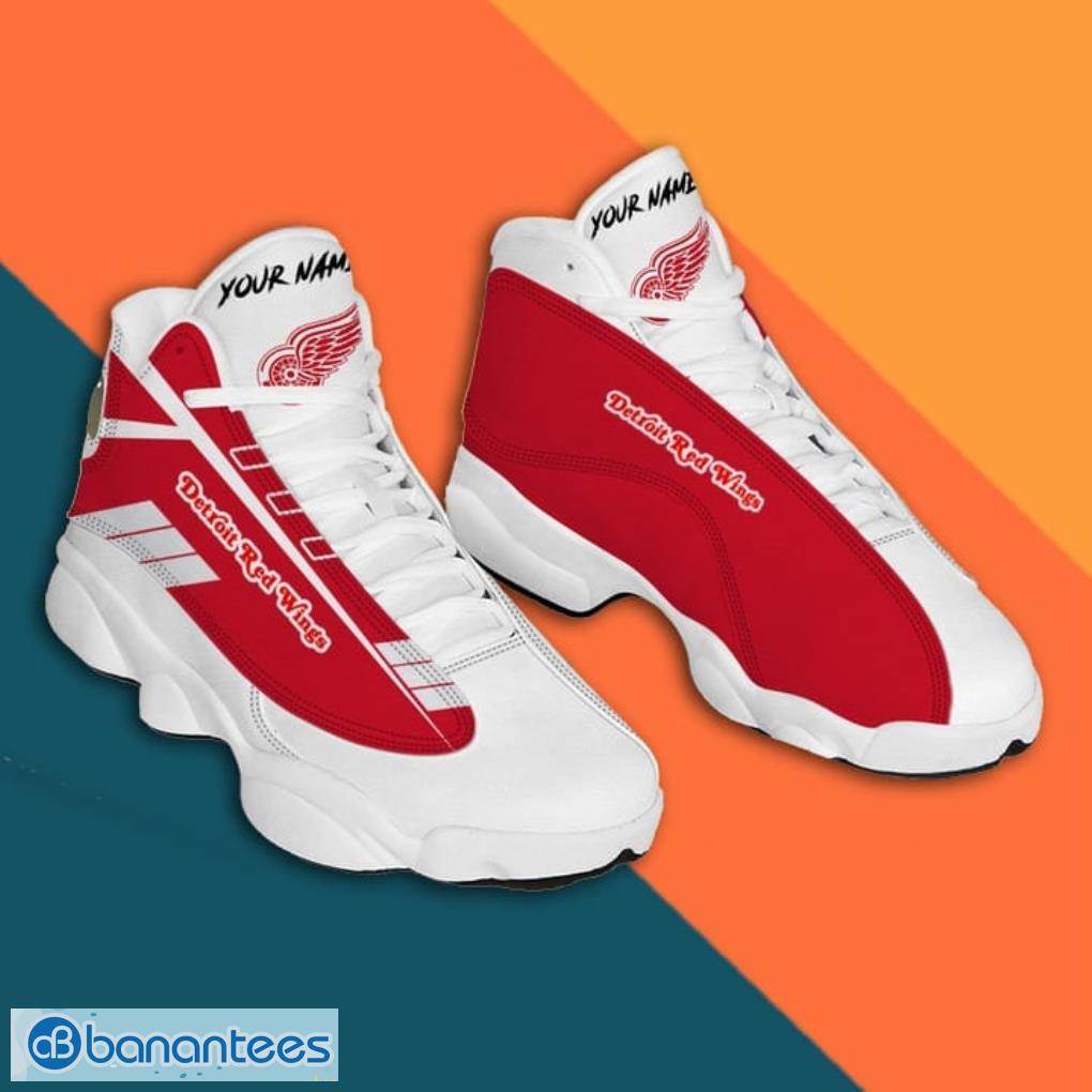 Custom Name Detroit Red Wings Air Jordan 13 Sneaker Shoes - Banantees