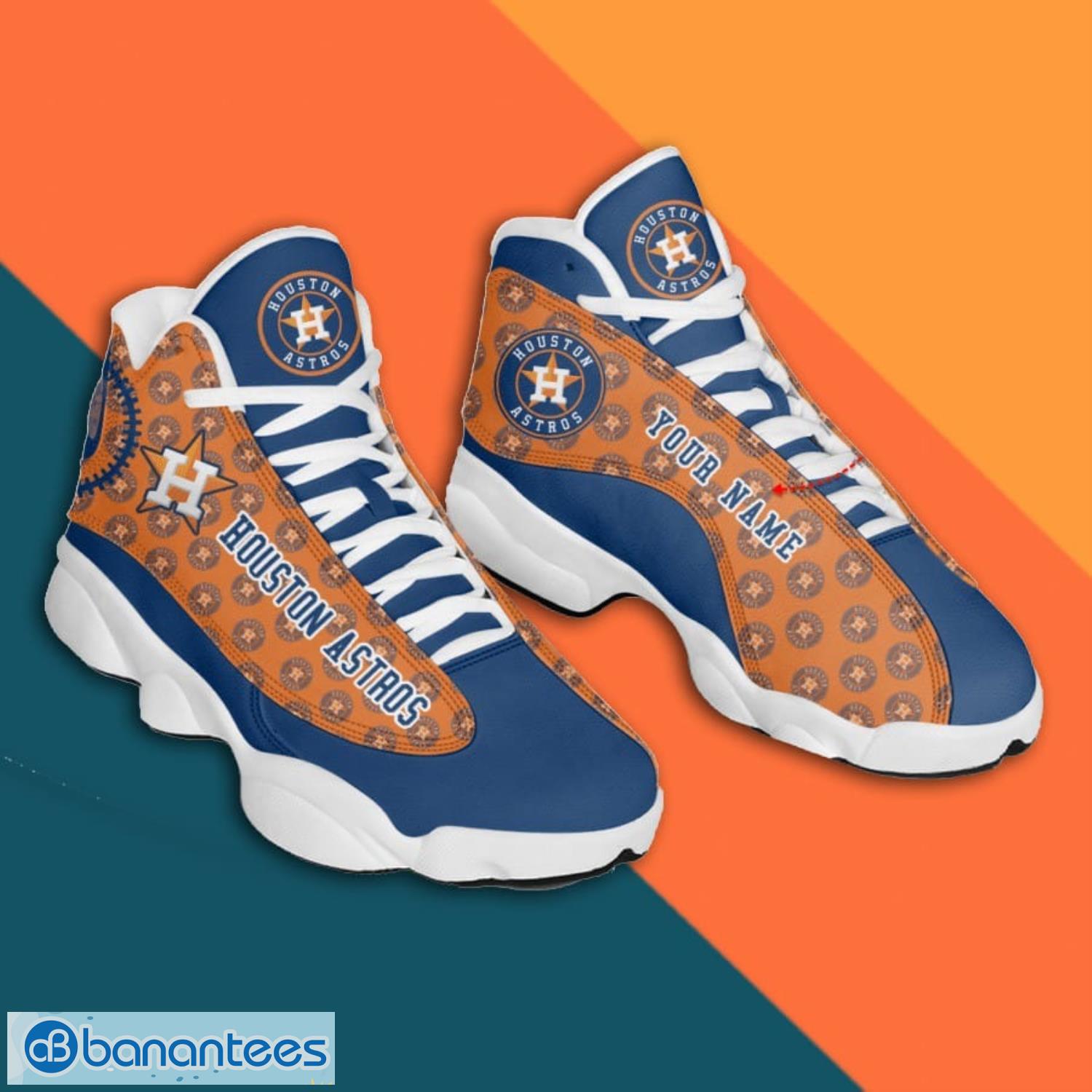 Custom Name Houston Astros Air Jordan 13 Sneaker Shoes - Banantees