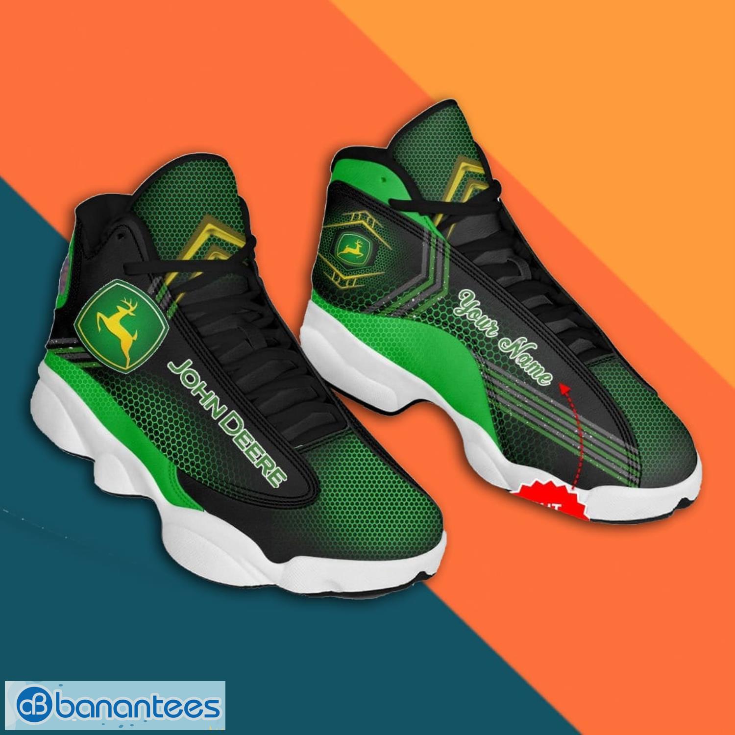 Custom Name John Deere Air Jordan 13 Sneaker Shoes - Banantees