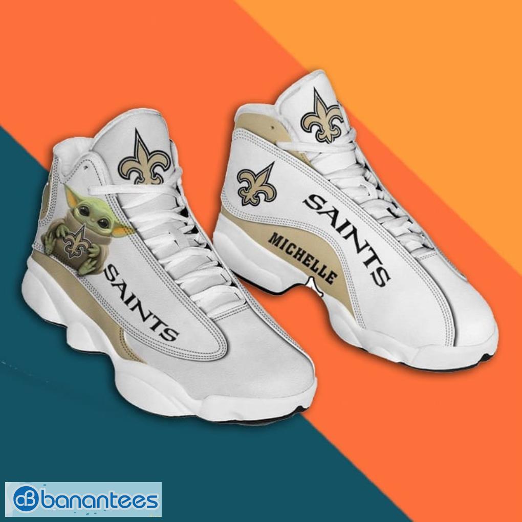 New Orleans Saints Personalized Name Air Jordan 13 Shoes.