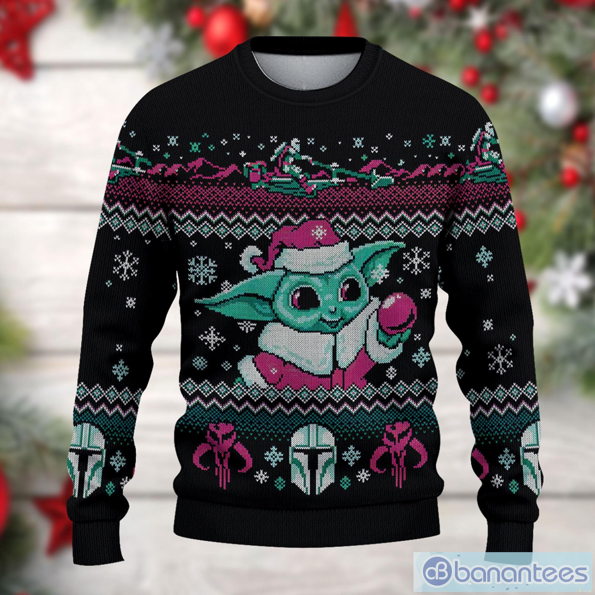 Cute Baby Yoda Christmas Sweater Ugly Christmas Sweater Product Photo 2