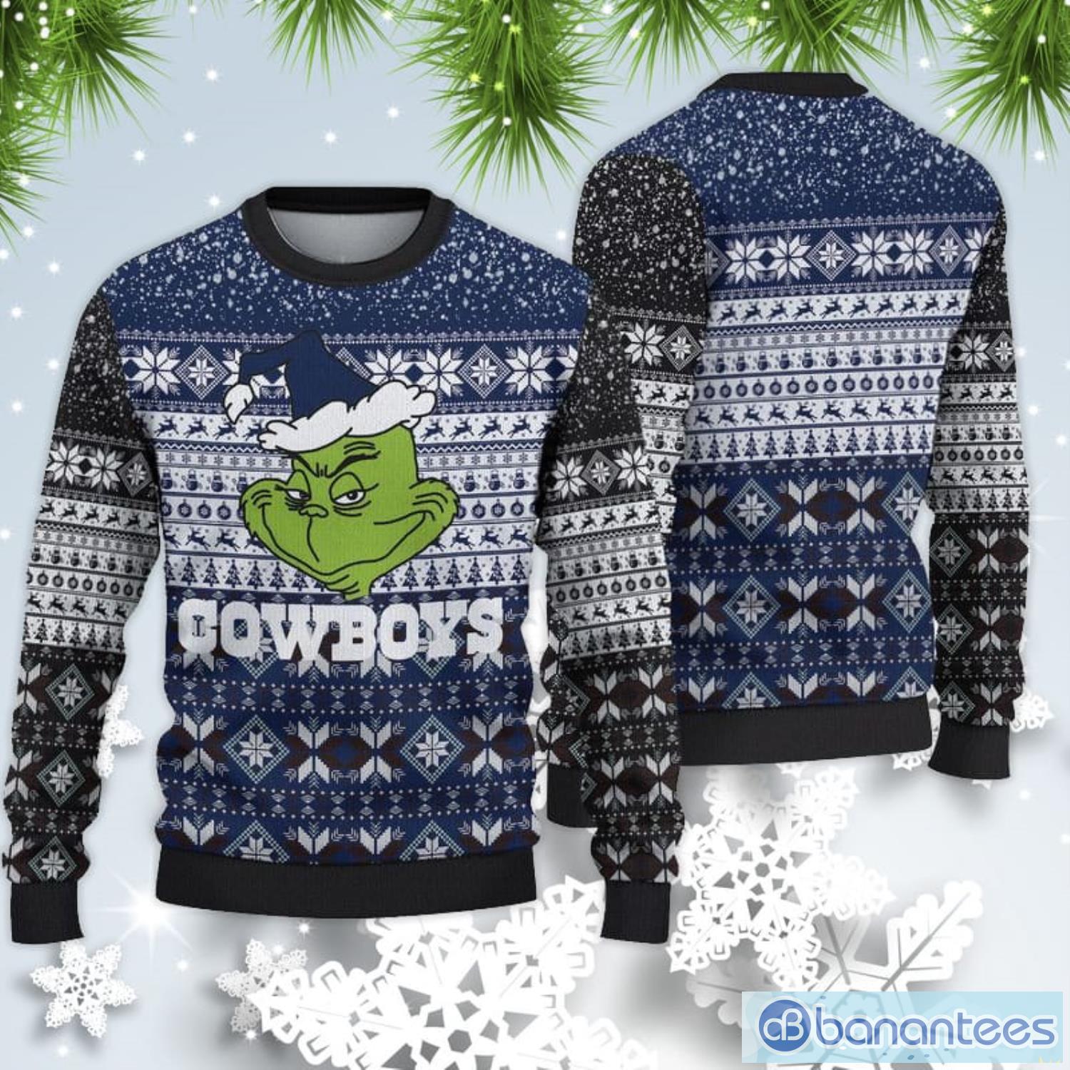 Dallas Cowboys Christmas Grinch Sweater For Fans - Banantees