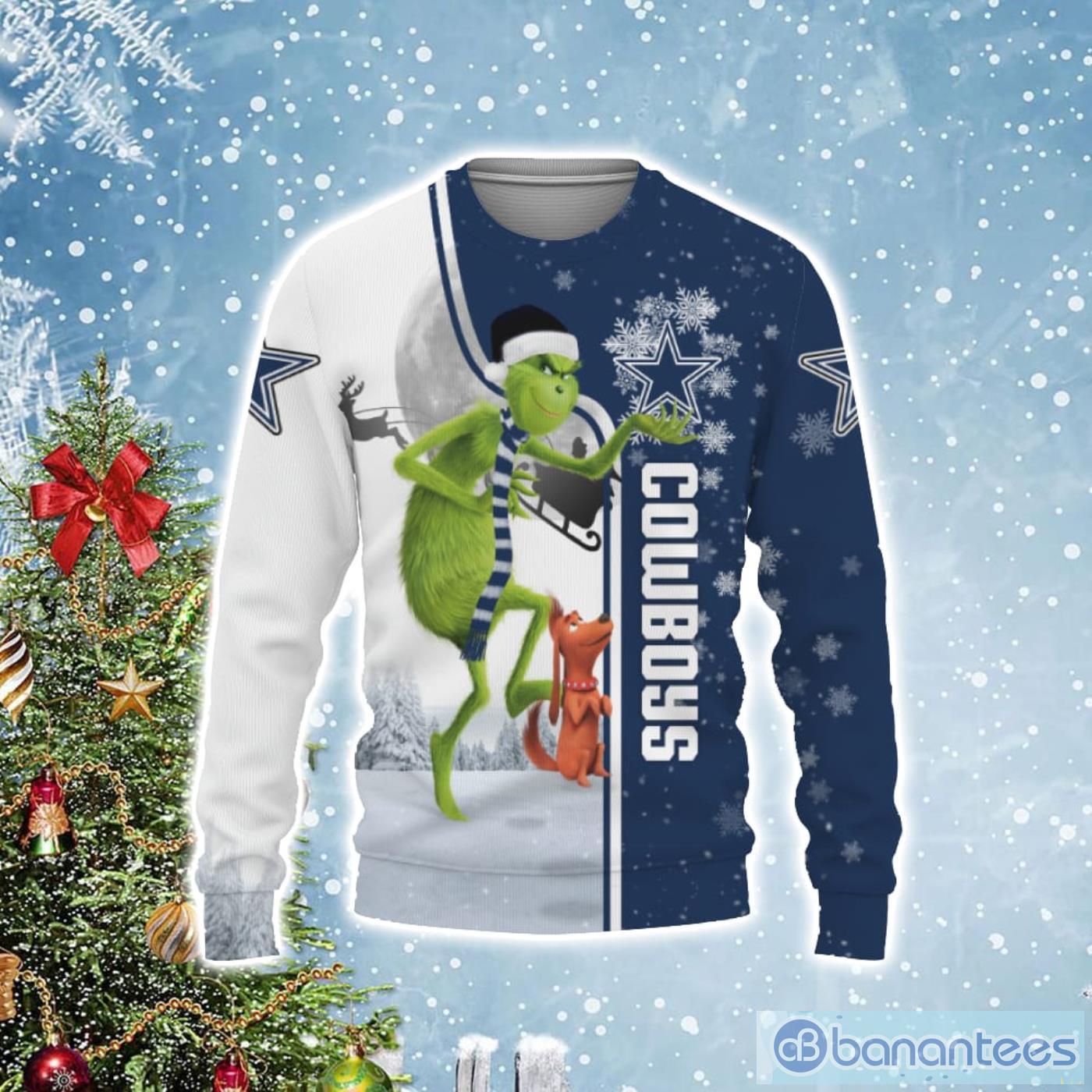Dallas Cowboys Funny Grinch Ugly Christmas Sweater Product Photo 1