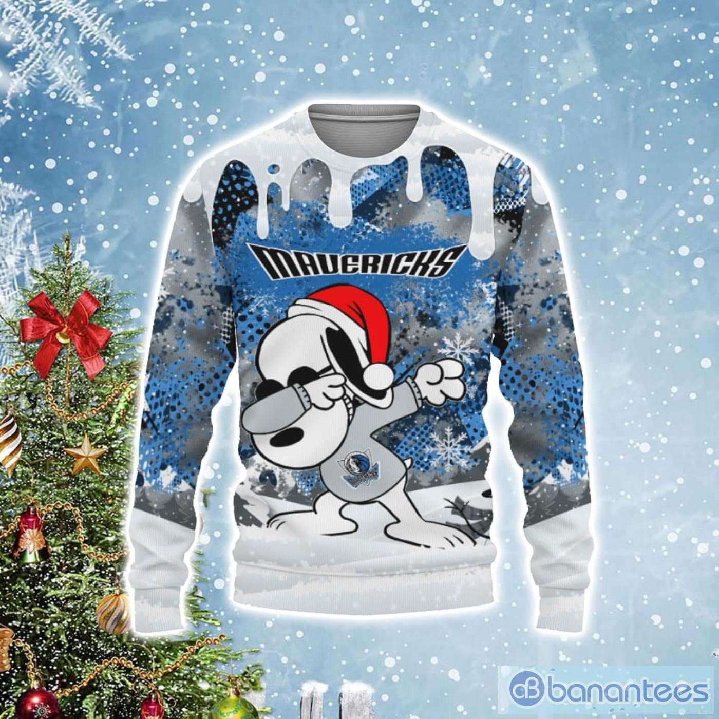 Dallas Mavericks Snoopy Dabbing The Peanuts Christmas Gift Ugly Christmas Sweater Product Photo 1