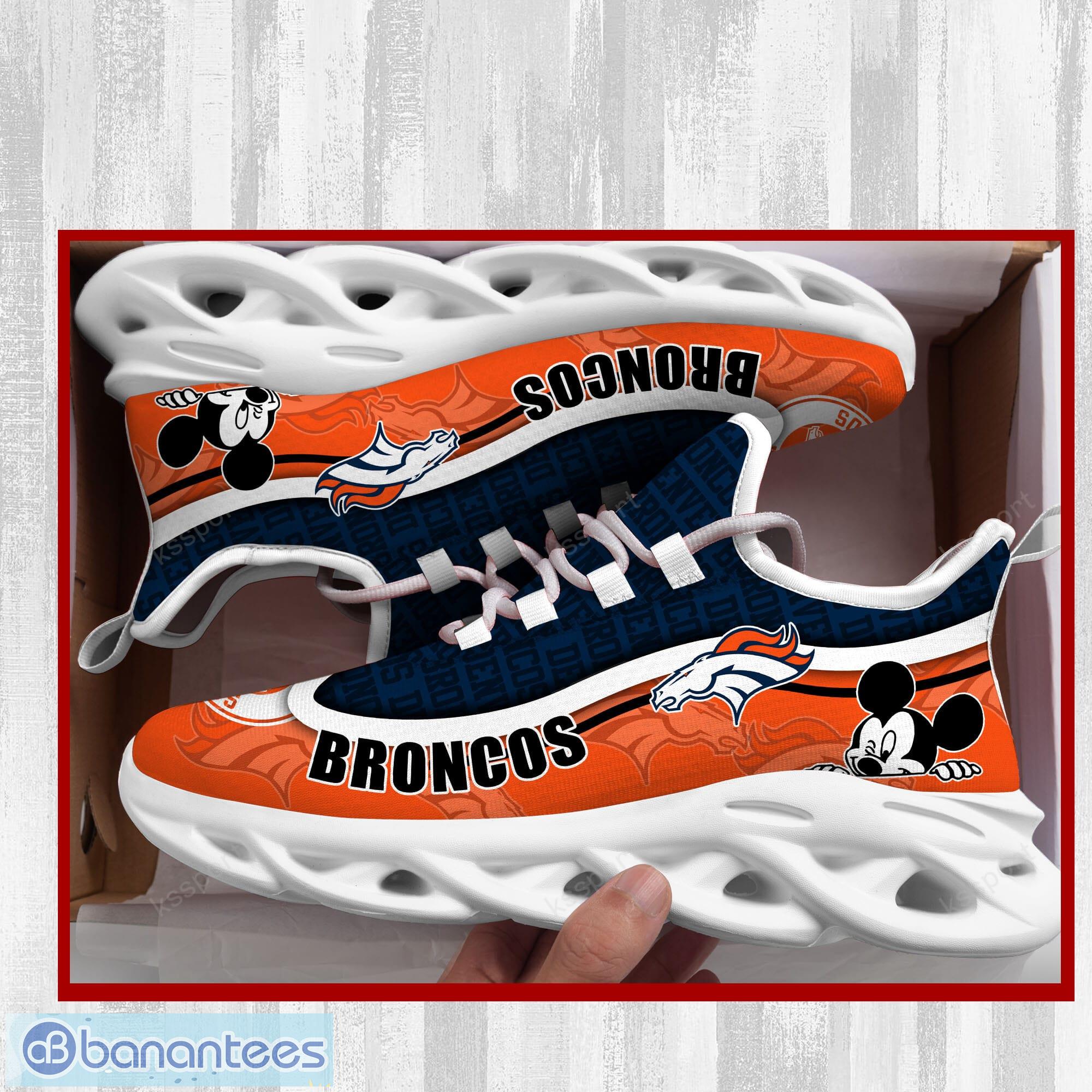 Denver Broncos NFL Ograne And Black Max Soul Sneakers Sport Shoes -  Banantees