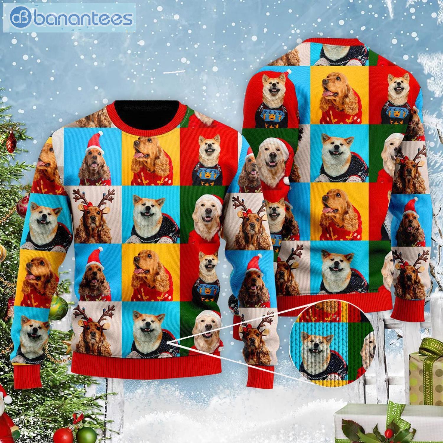 Dog Face Winter Is Here Dog Gift For Dog Lover Ugly Christmas Sweater Product Photo 2