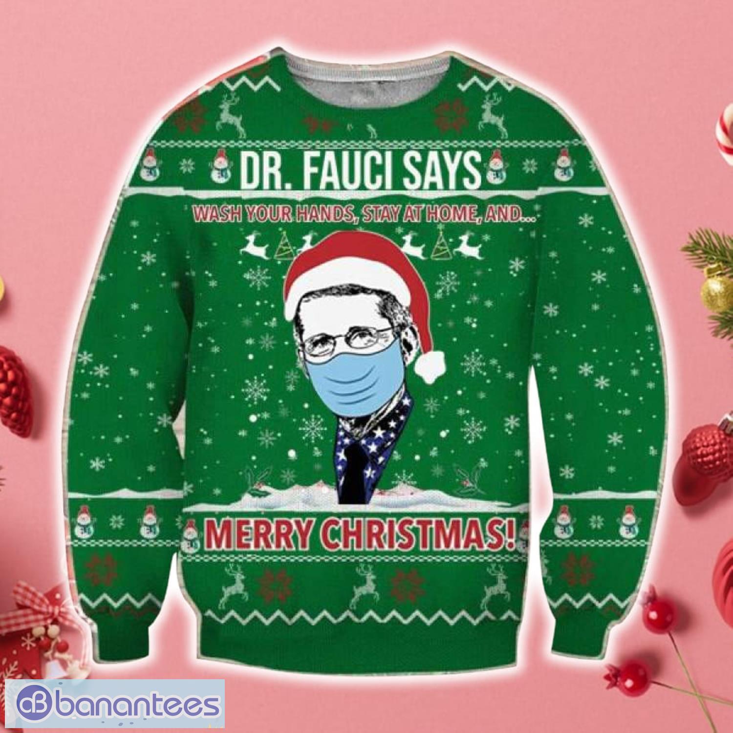 Dr Fauci Say Merry Christmas Dr Fauci Santa Face Mask Sweater Sweatshirt For Christmas Product Photo 1 Dr Fauci Say Merry Christmas Dr Fauci Santa Face Mask Sweater Sweatshirt For Christmas Product Photo 1