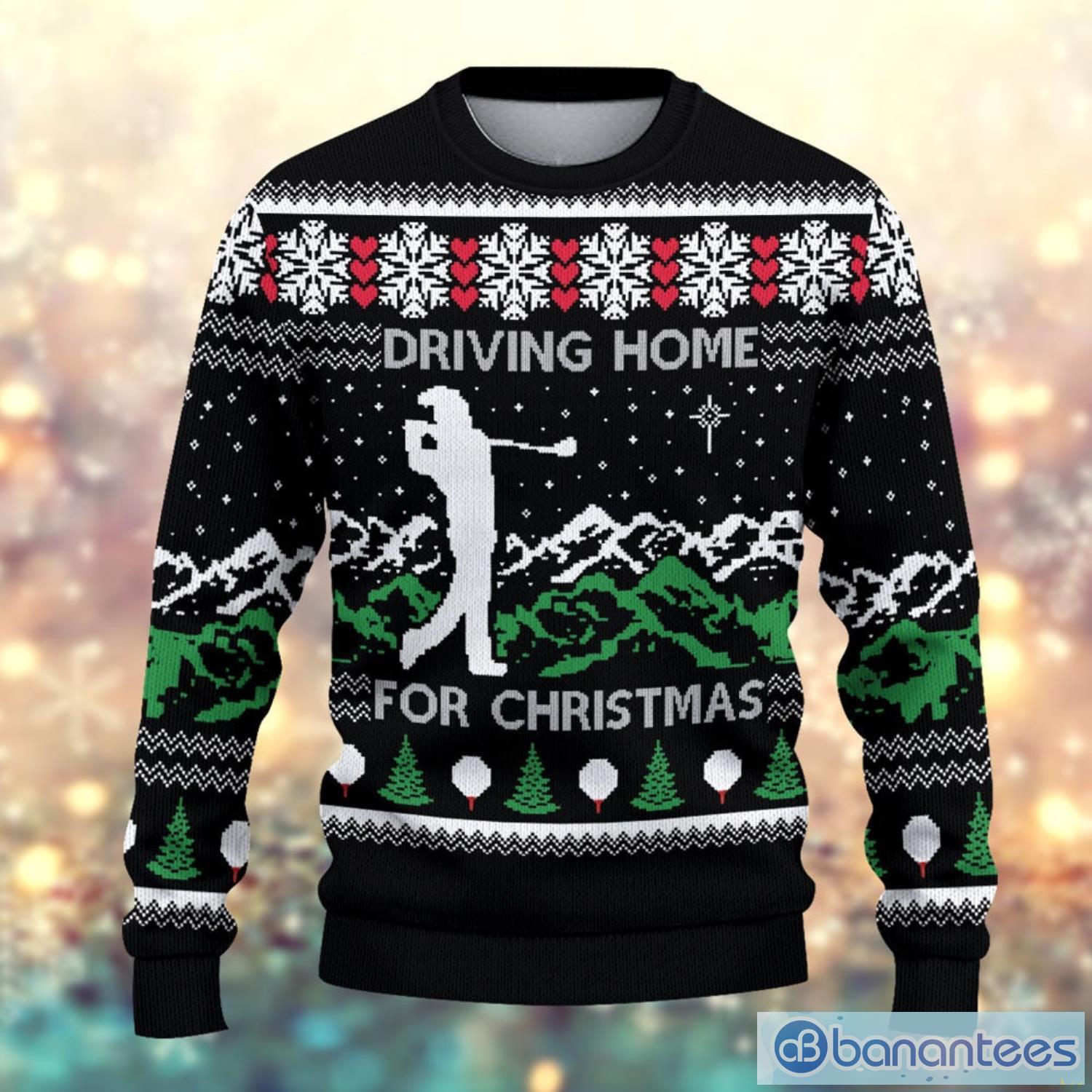 Driving Home For Christmas Golf Drive Golfer Christmas Ugly Sweater Product Photo 2