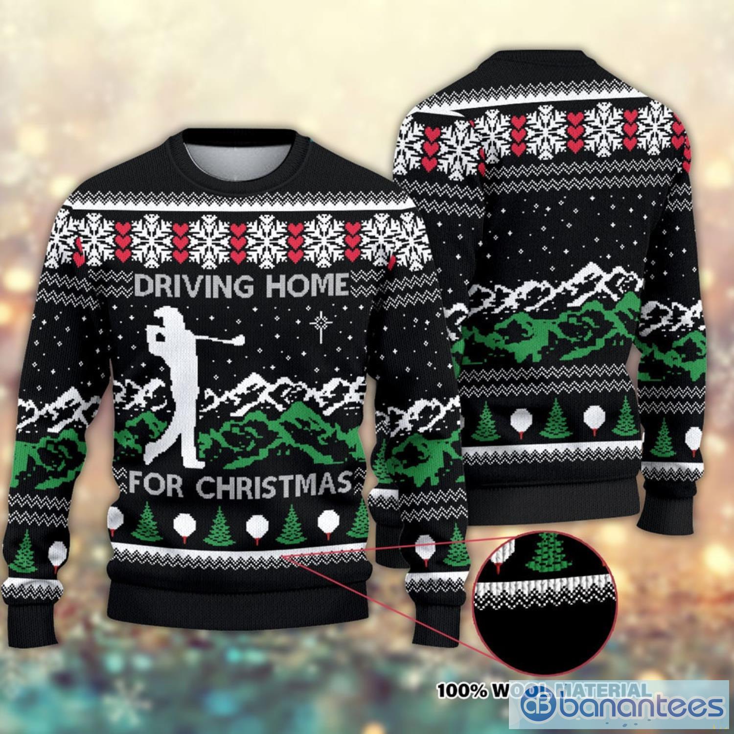 Driving Home For Christmas Golf Drive Golfer Christmas Ugly Sweater Product Photo 1