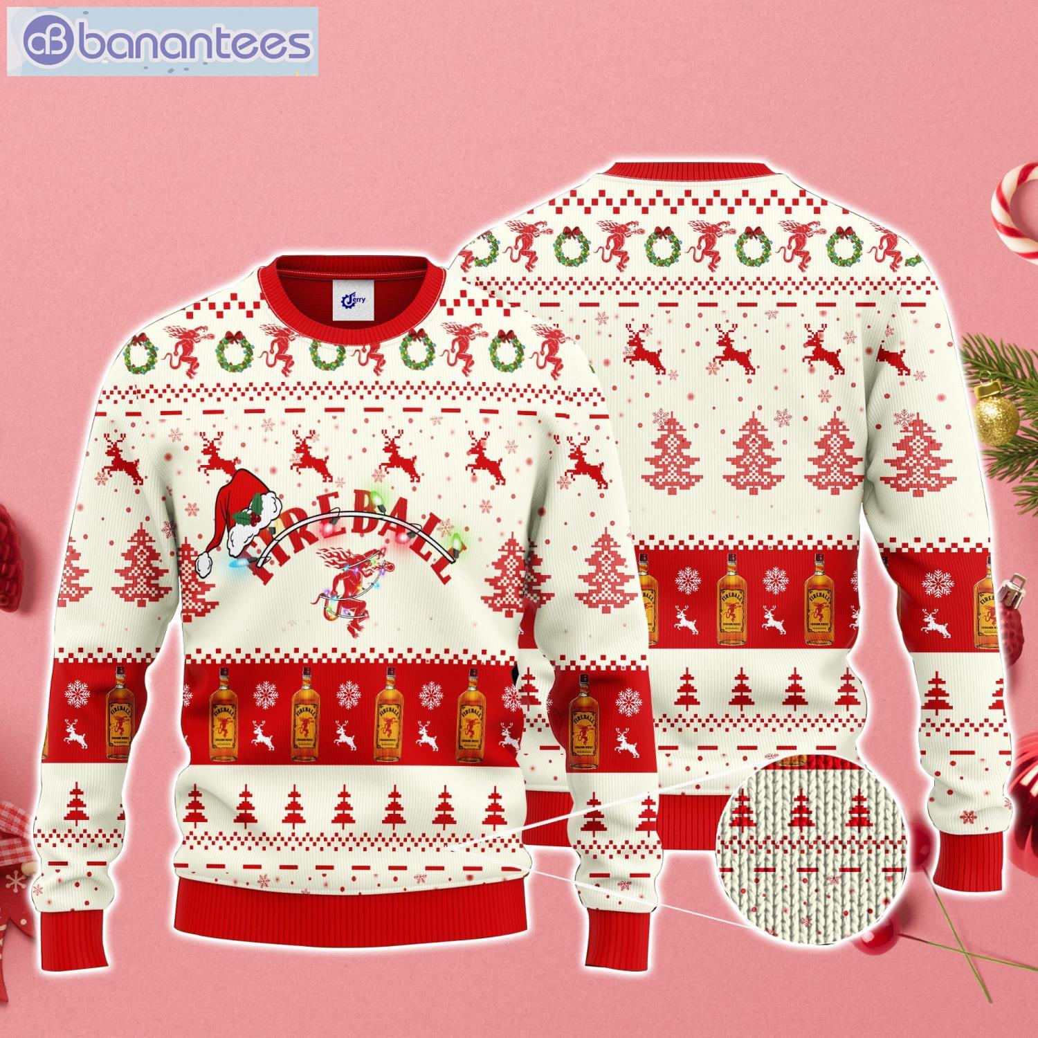 Fireball Santa Hat Christmas Ugly Christmas Sweater Product Photo 1