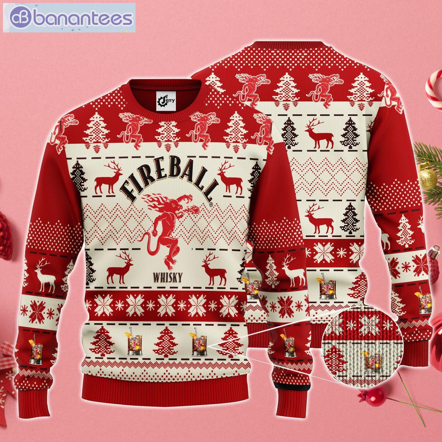 Fireball Ugly Christmas Sweater For Fireball Lover Product Photo 1