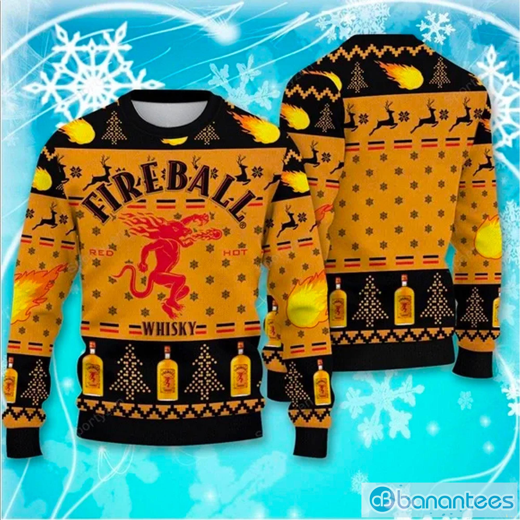Fireball Whicky Lover Ugly Christmas Sweater Product Photo 1