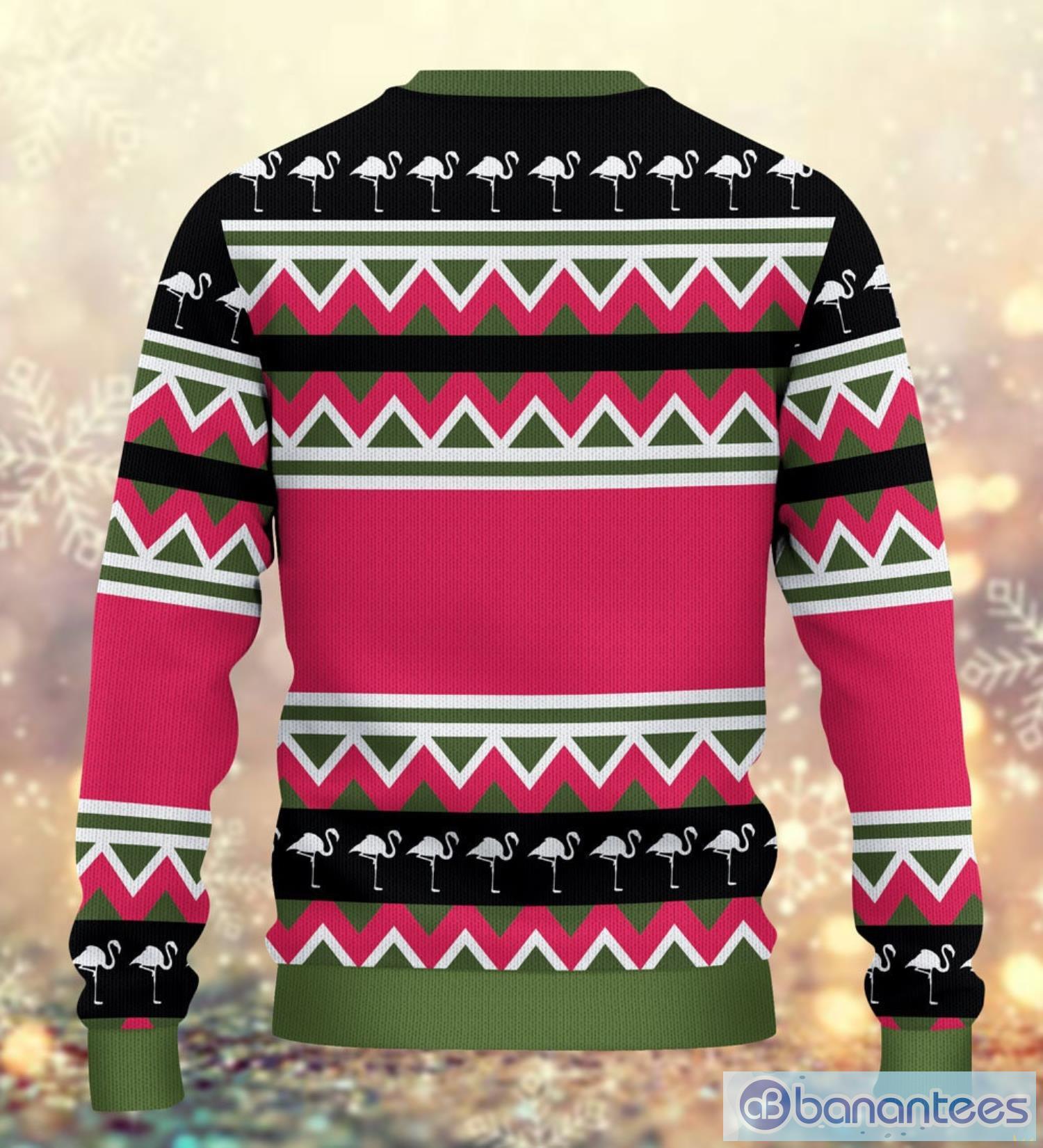 Flockin Around The Christmas Tree Flamingo Ugly Christmas Sweater Flamingo Christmas Sweater Product Photo 3