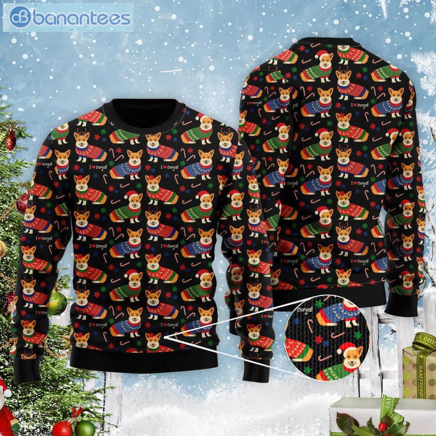 Funny Corgi Dog Lover All Over Print Ugly Christmas Sweater Product Photo 2