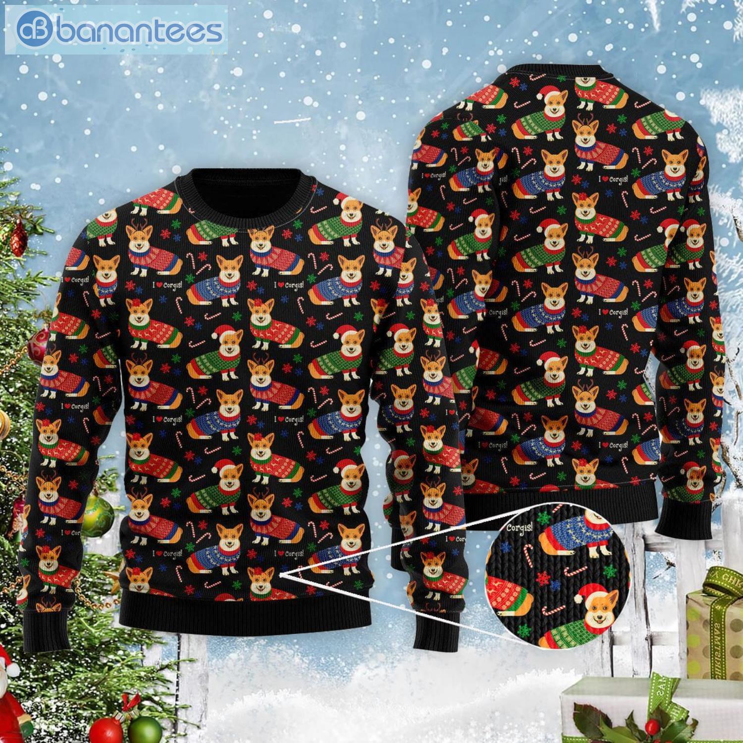 Funny Corgi Dog Lover All Over Print Ugly Christmas Sweater Product Photo 1