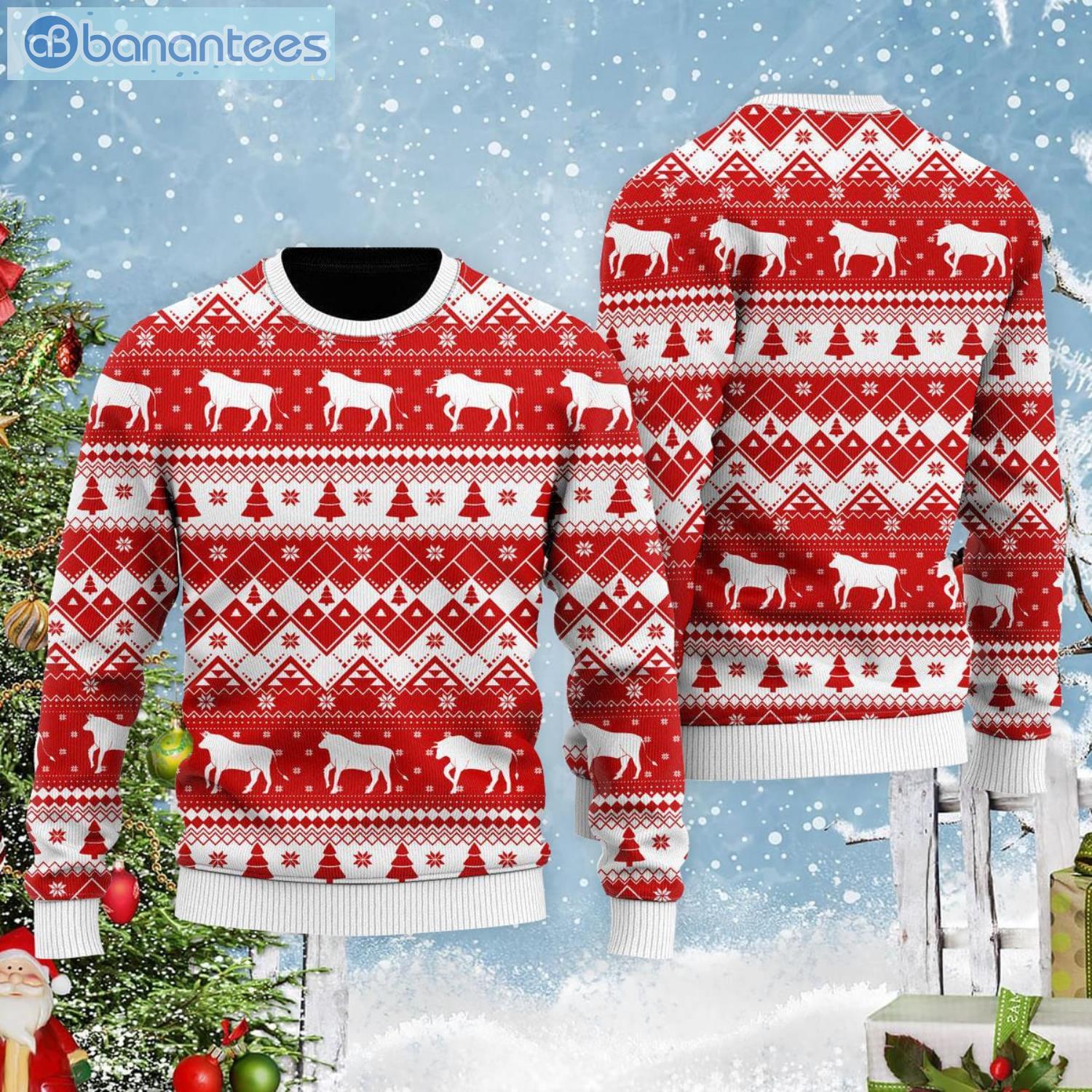 Funny Cows In Snow Ugly Christmas Sweater Product Photo 1