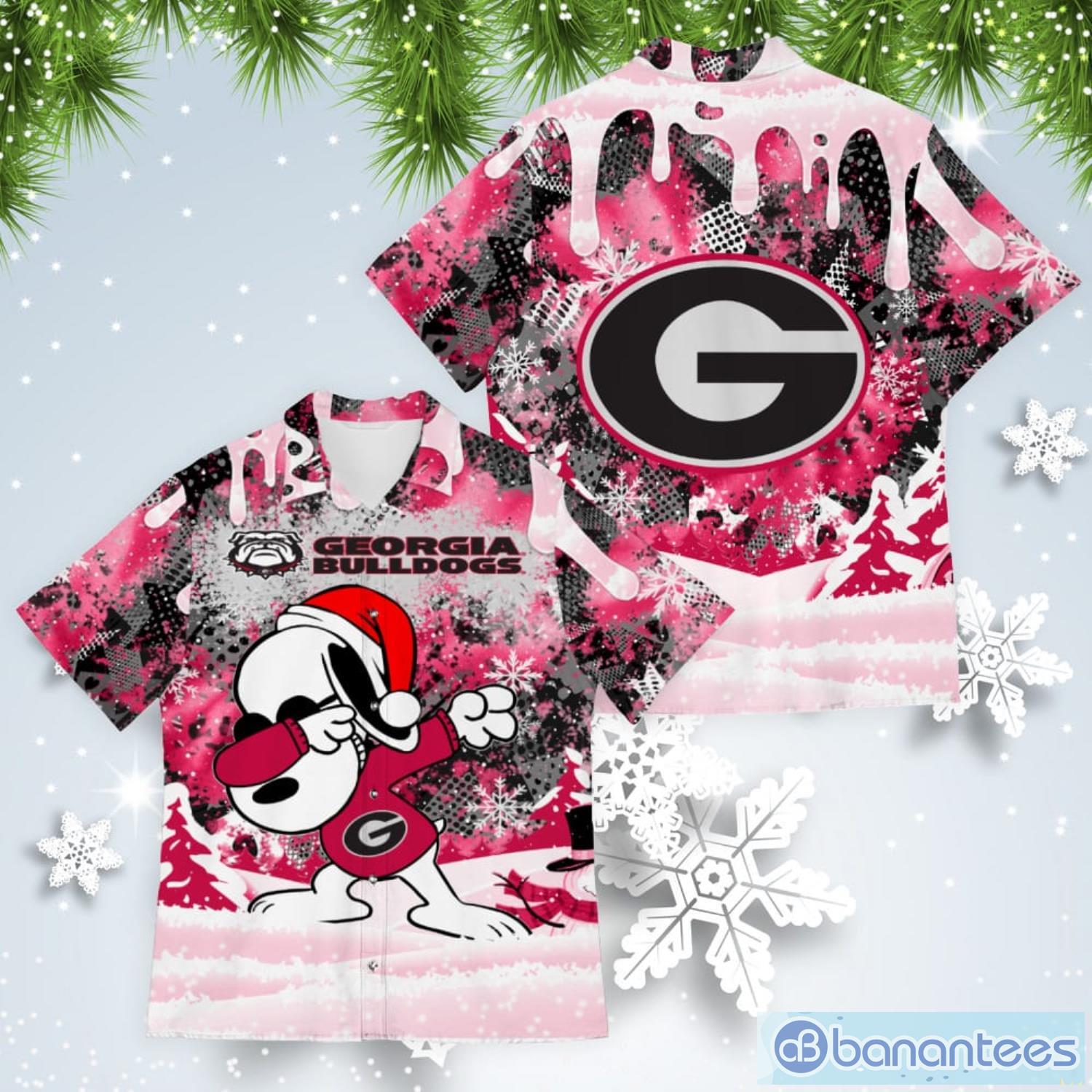 Georgia Bulldogs Snoopy Dabbing The Peanuts American Christmas Dripping Hawaiian Shirt Product Photo 1 Georgia Bulldogs Snoopy Dabbing The Peanuts American Christmas Dripping Hawaiian Shirt Product Photo 1