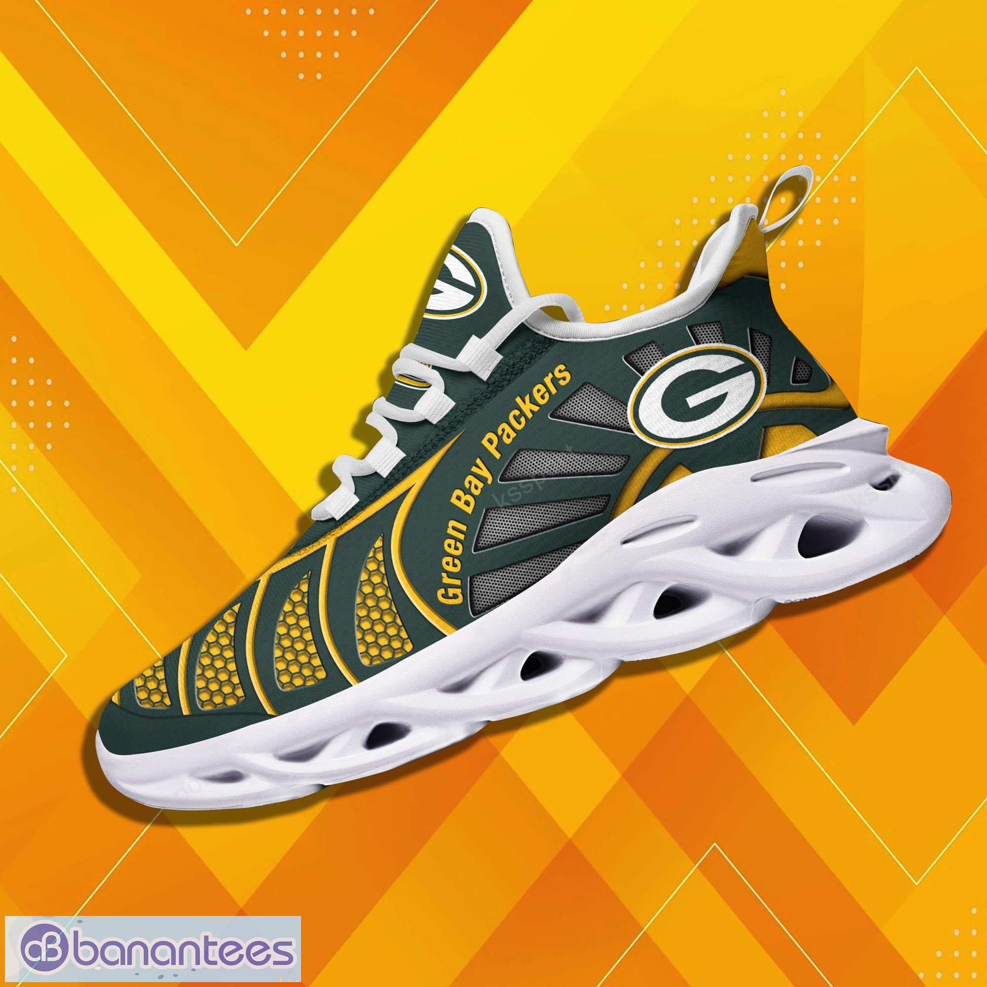 Green Bay Packers Christmas Football Pattern Canvas High Top Shoes - V2 / Green/Yellow