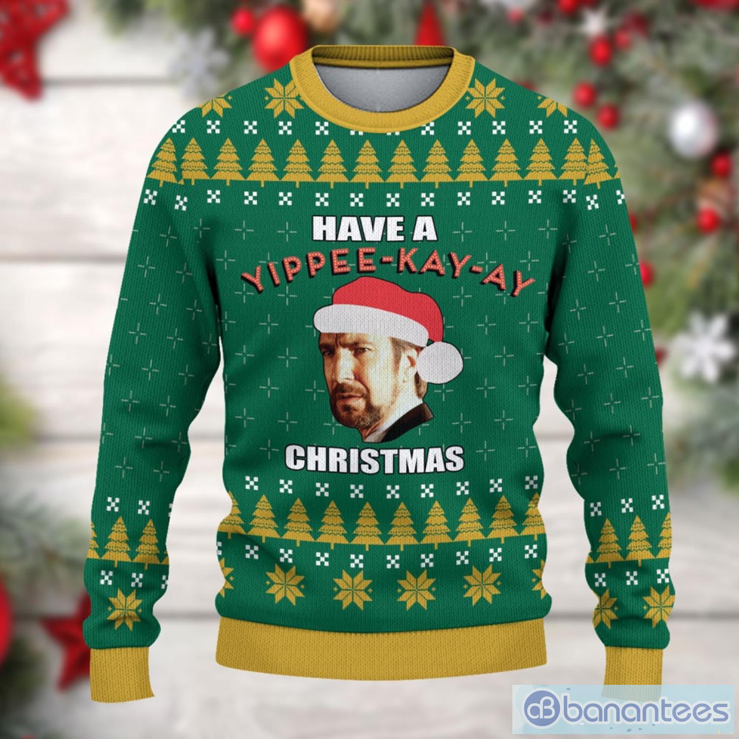 Hans Gruber Have A Yippee Kay Ay Christmas Christmas Ugly Sweater Die Hard Christmas Sweater Product Photo 2