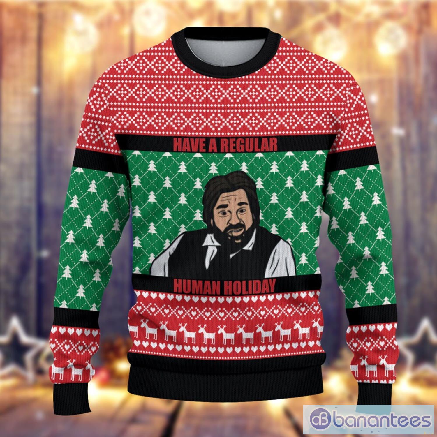 Have A Regular Human Holiday Ugly Christmas Sweater What We Do In The Shadow Christmas Sweater Product Photo 2