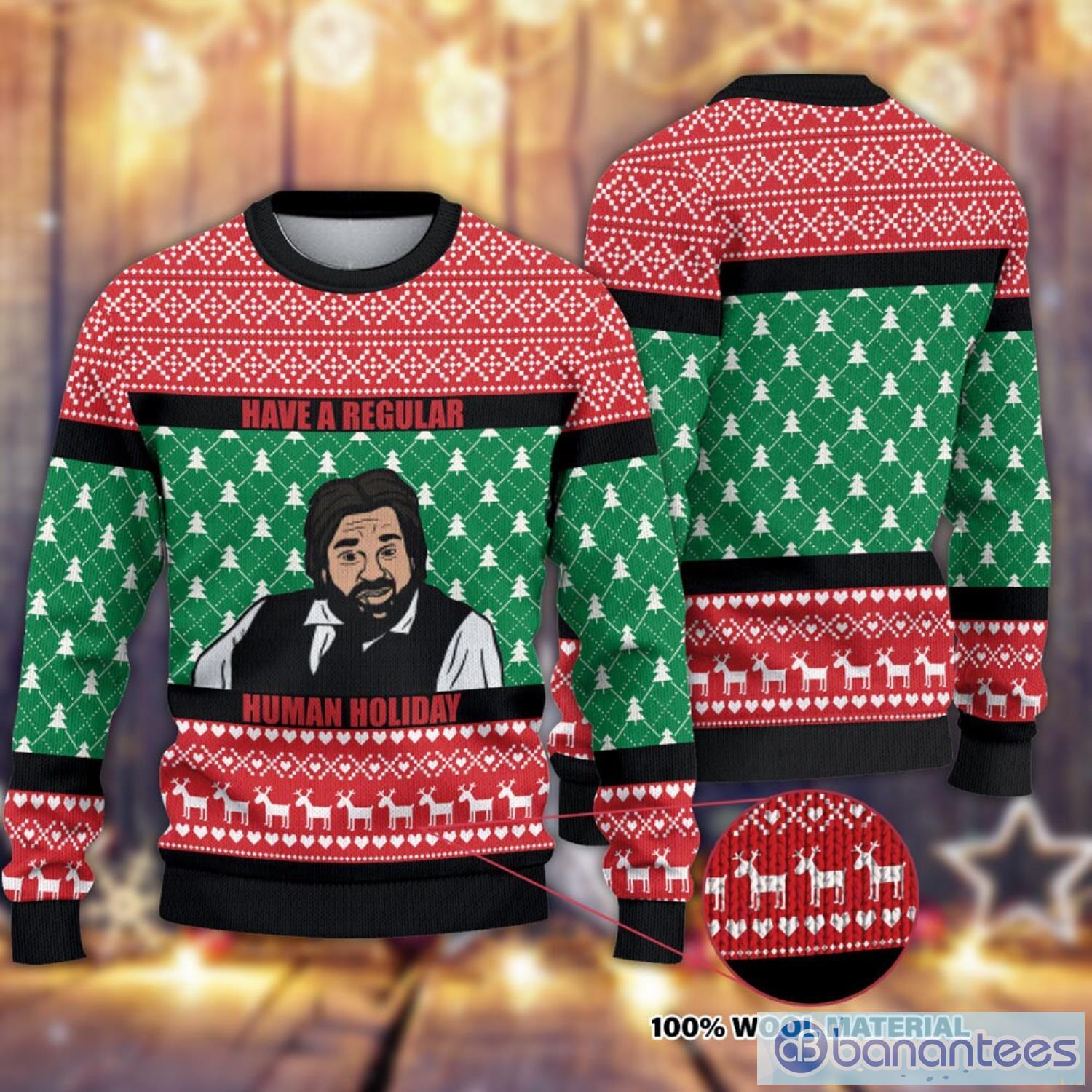 Have A Regular Human Holiday Ugly Christmas Sweater What We Do In The Shadow Christmas Sweater Product Photo 1