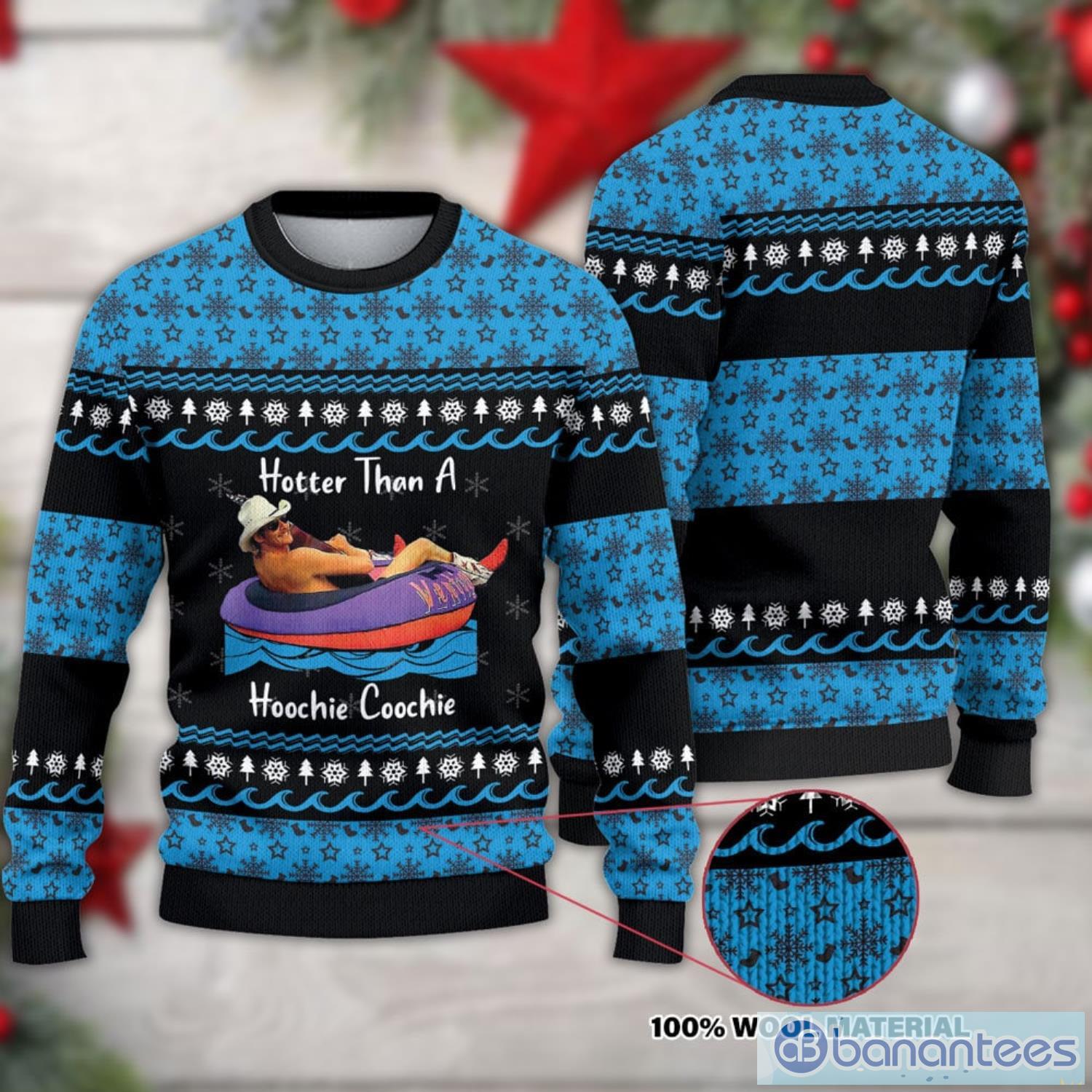 Hotter Than A Hoochie Coochie Christmas Ugly Christmas Sweater Alan Jackson Christmas Sweater Alan Jackson Product Photo 1