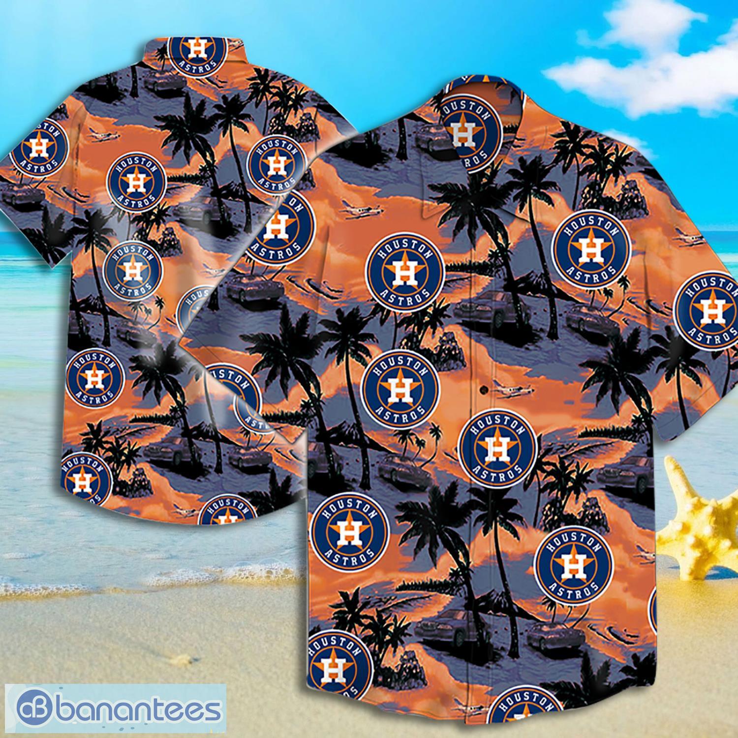 Houston Astros MLB Mens Winter Tropical Button Up Shirt