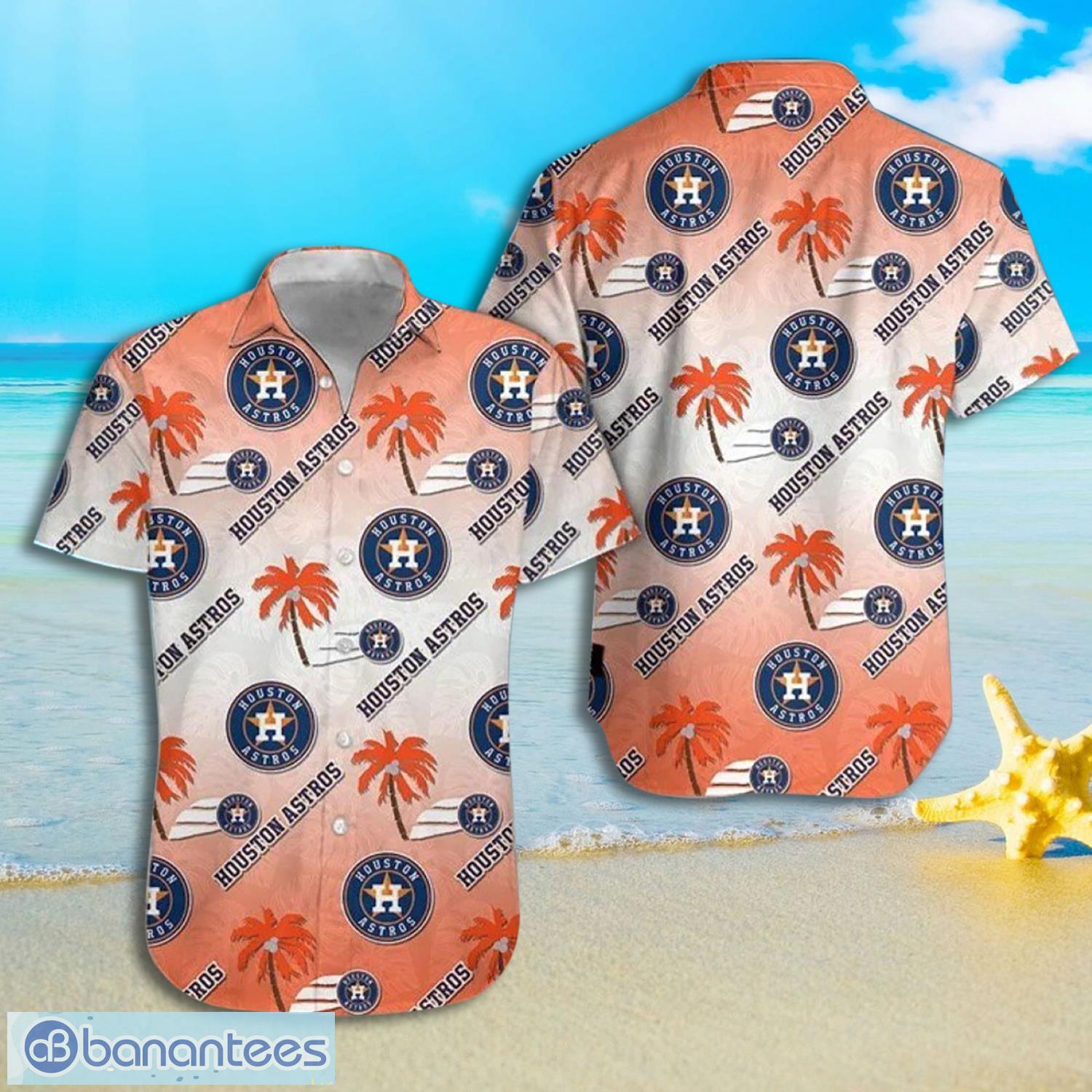 Houston Astros MLB Tiki Mask Tropical Pattern Hawaiian Shirt