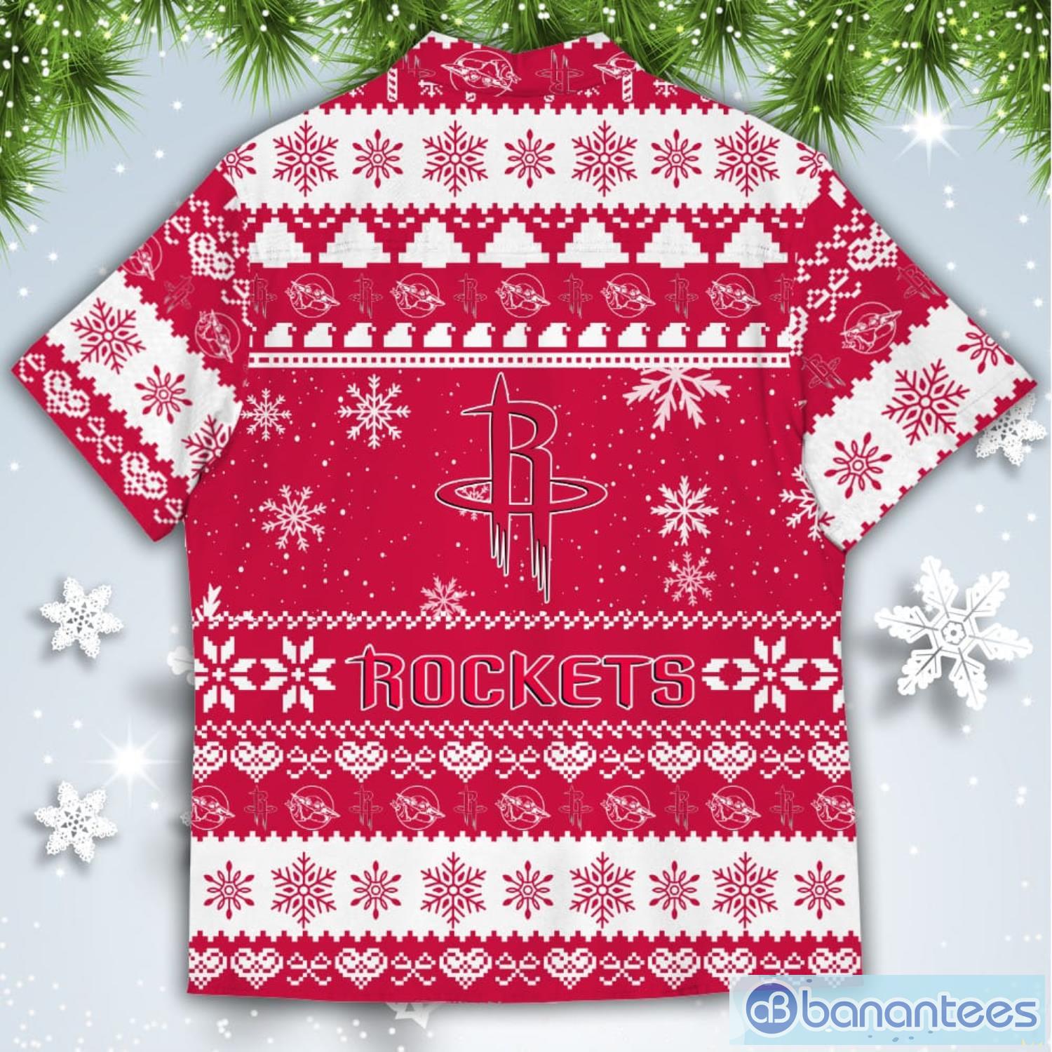 Houston Rockets Baby Yoda Star Wars American Ugly Christmas Sweater Pattern Hawaiian Shirt Product Photo 3