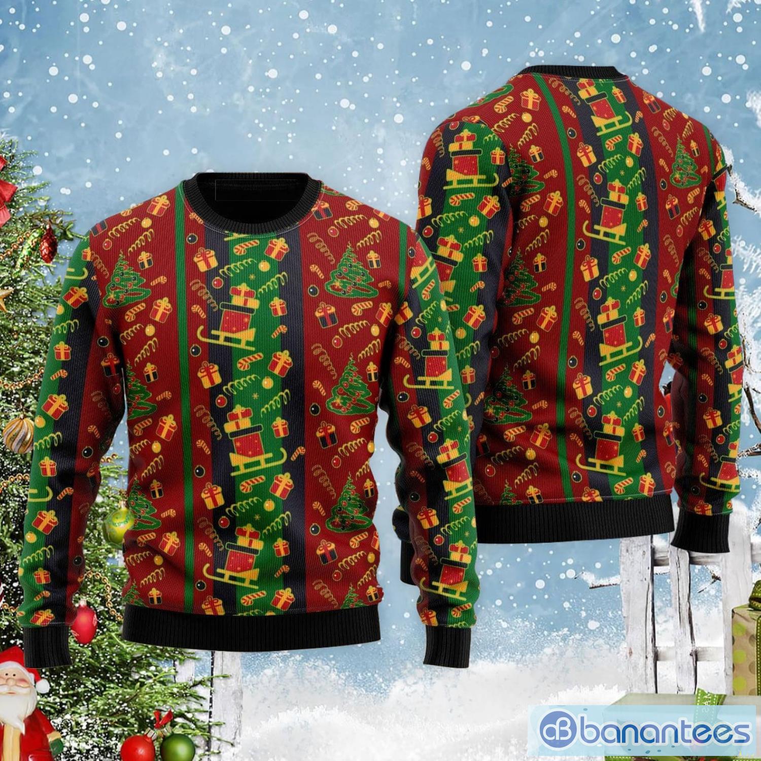 I Want A Huge Gift For Christmas Pattern Ugly Christmas Sweater Product Photo 2