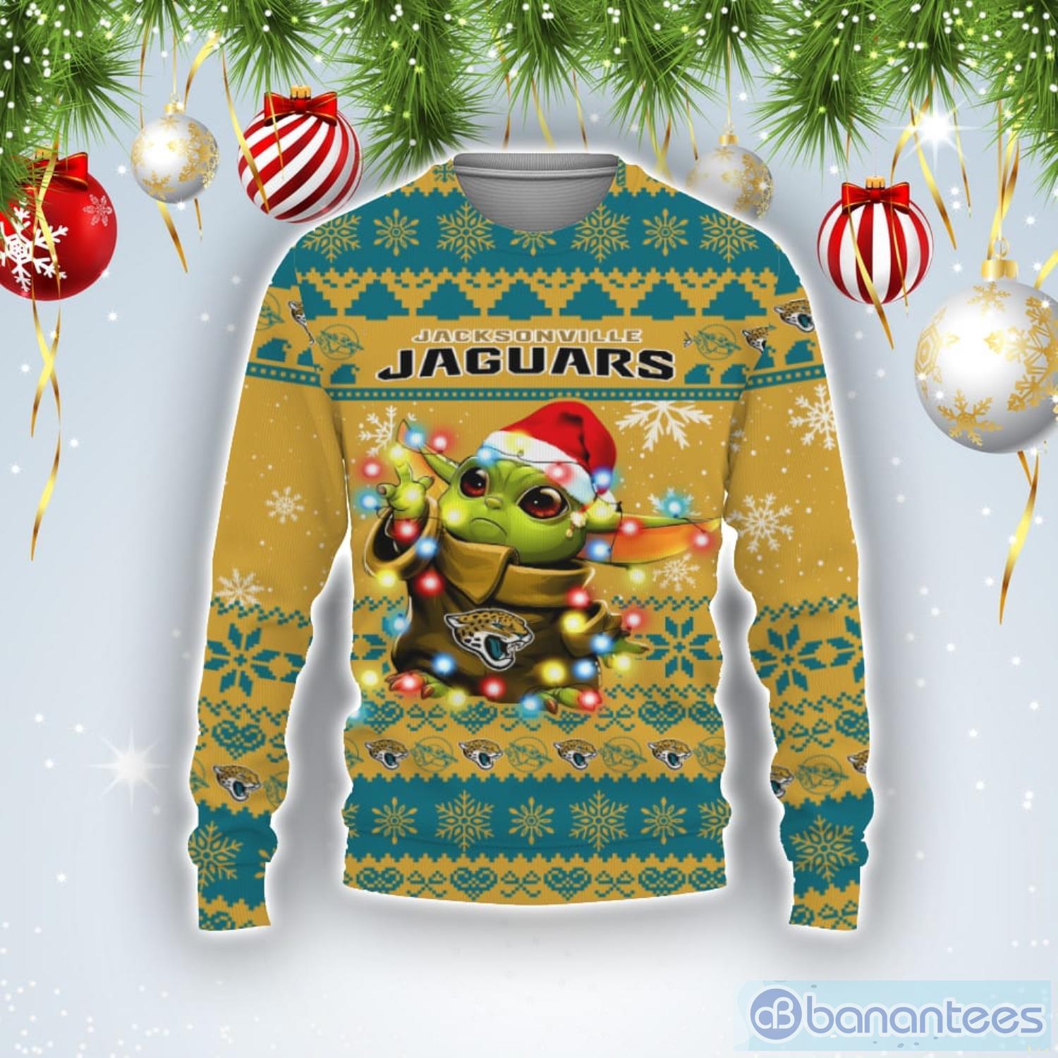 Jacksonville Jaguars Baby Yoda Star Wars Sports Football American Ugly Christmas Sweater Product Photo 1