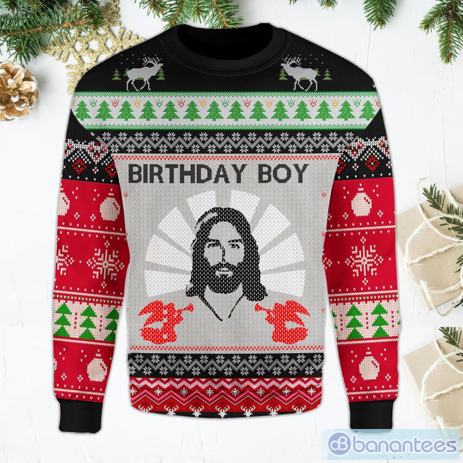 Jesus Birthday Boy Ugly Christmas Sweater Product Photo 1