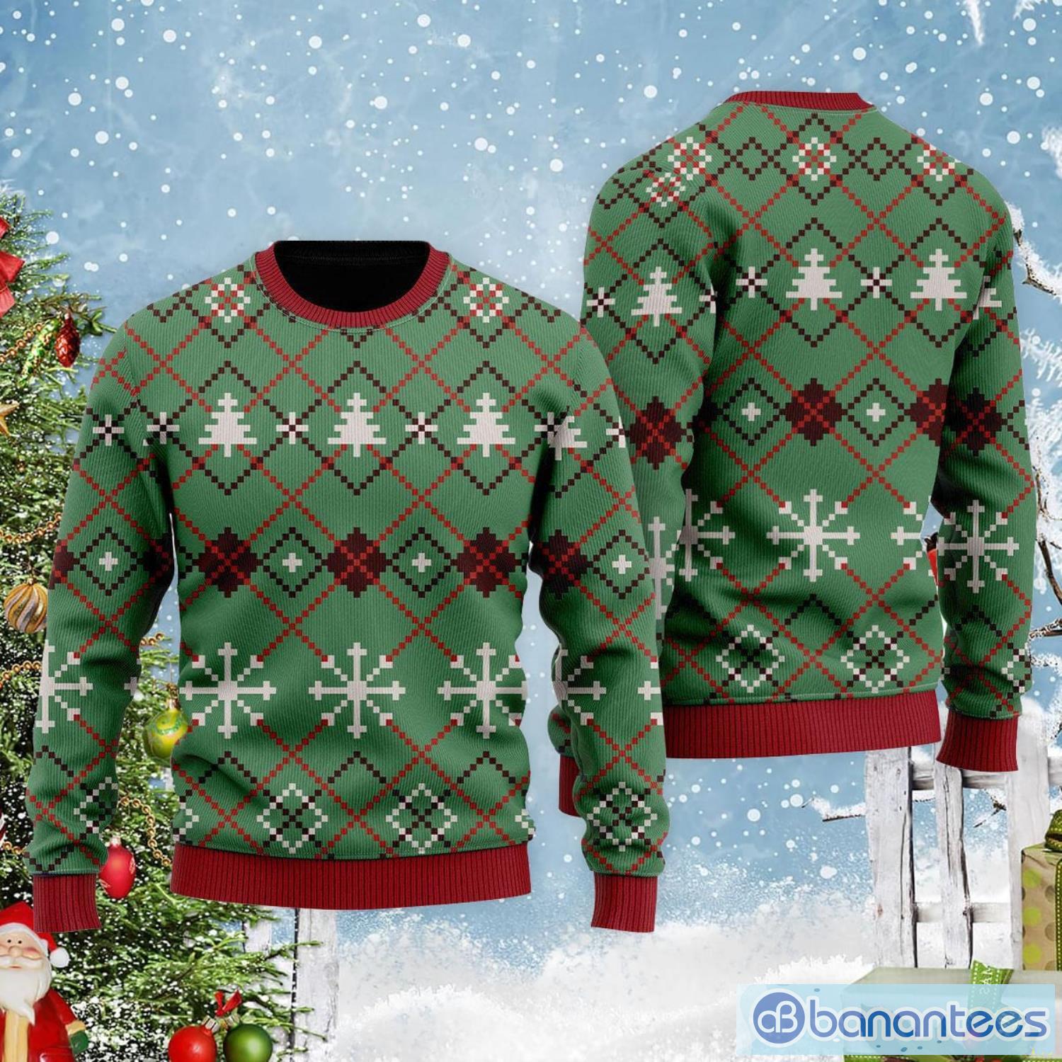 Just Wait Until Christmas Time Pattern Ugly Christmas Sweater Product Photo 1