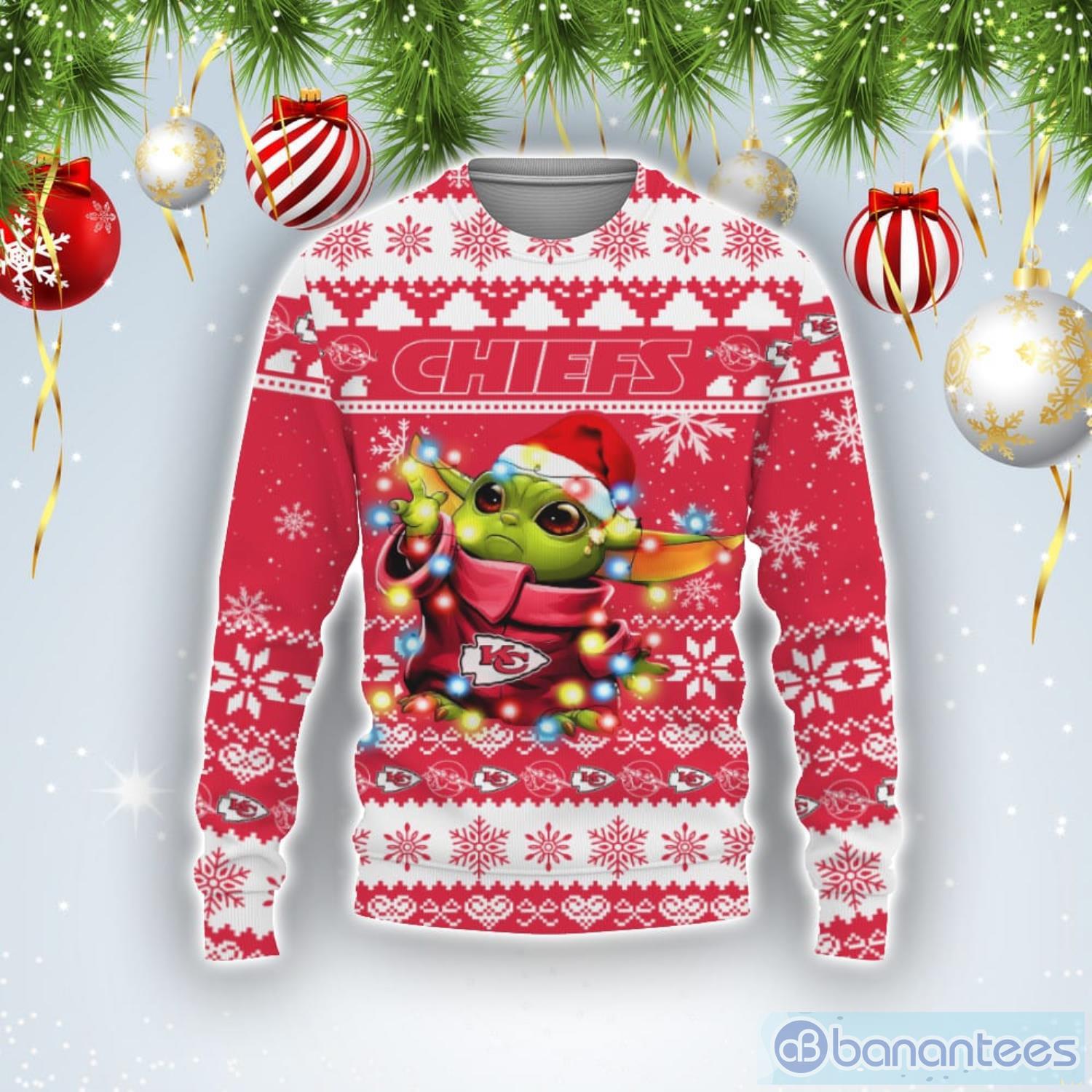 Kansas City Chiefs Baby Yoda Star Wars Sports Football American Ugly Christmas Sweater Product Photo 1