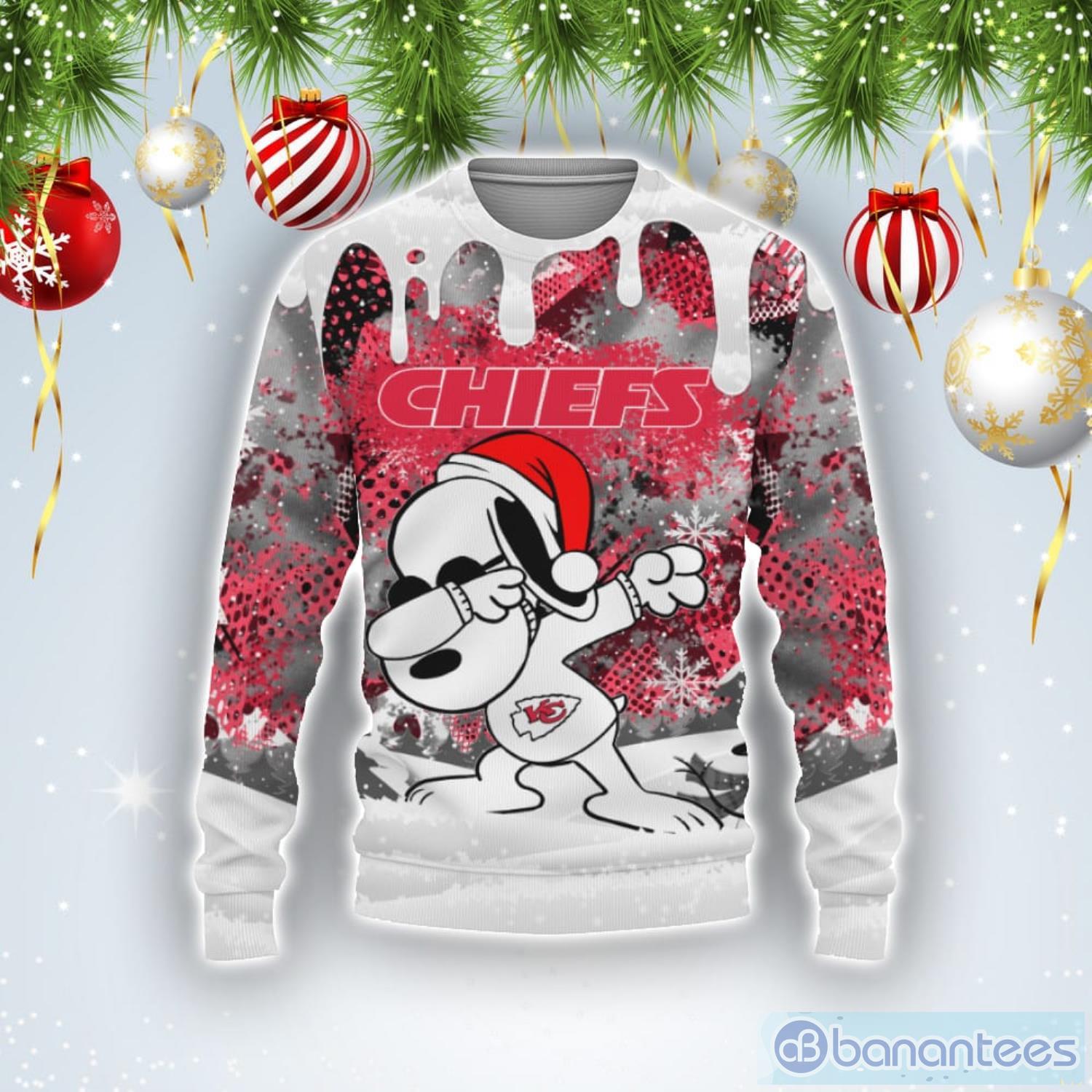 Kansas City Chiefs Snoopy Dabbing The Peanuts Sports Football American Ugly Christmas Sweater Product Photo 1