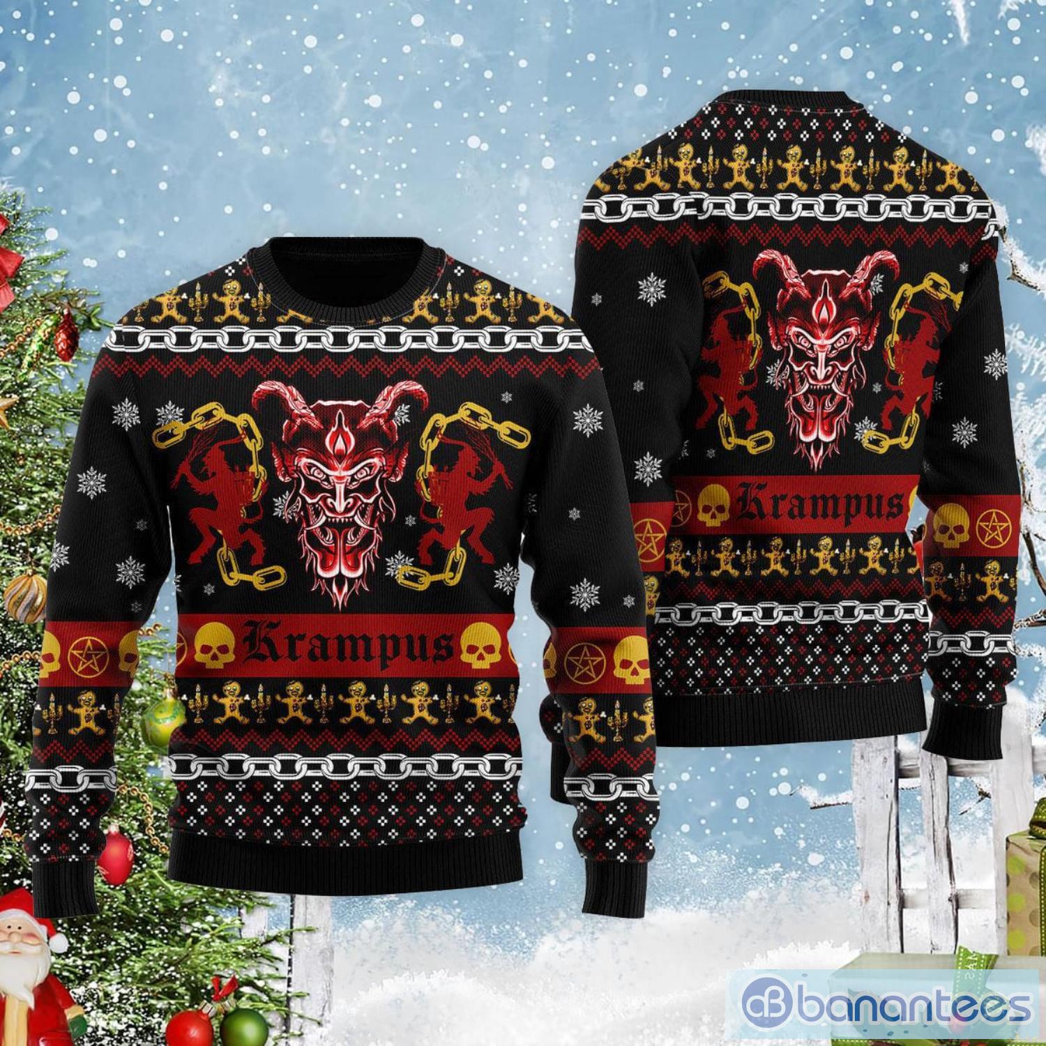 Krampus Horror Cute Christmas Gift Ugly Christmas Sweater Product Photo 1