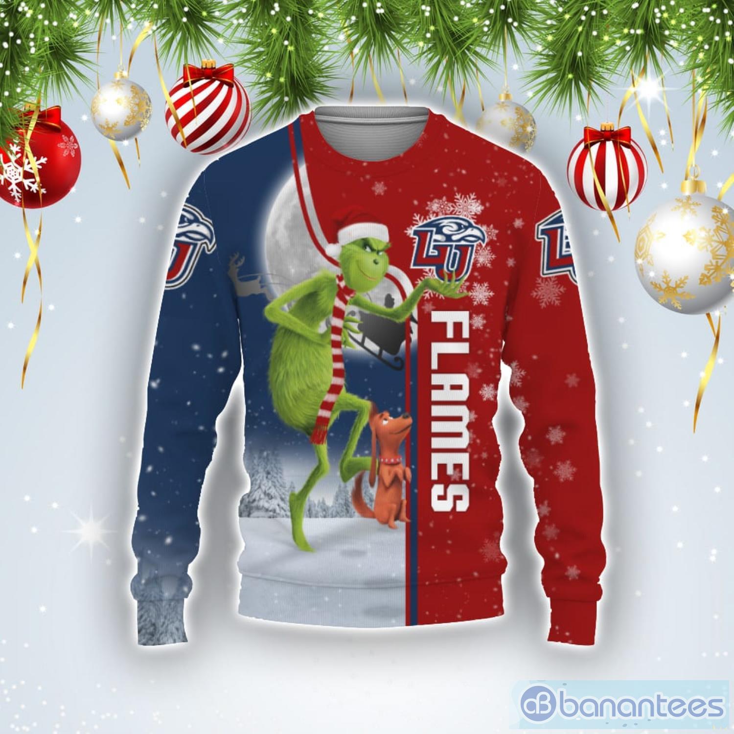 Liberty Flames Funny Grinch Ugly Christmas Sweater Product Photo 1