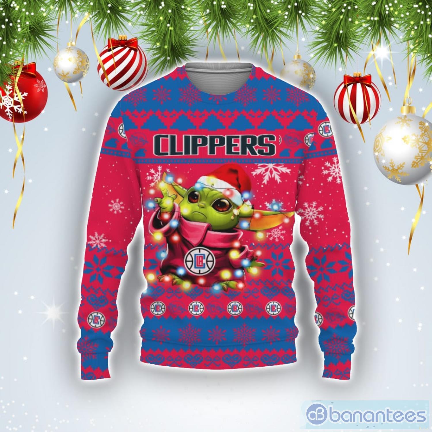 Los Angeles Clippers Baby Yoda Star Wars Sports Football American Ugly Christmas Sweater Product Photo 1