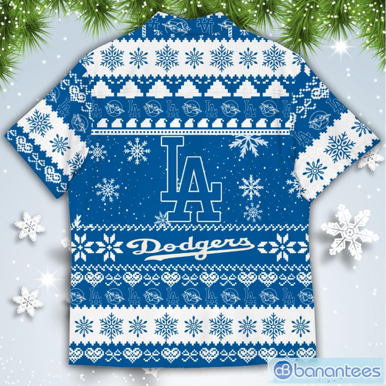 Los Angeles Dodgers Baby Yoda Star Wars American Ugly Christmas Sweater Pattern Hawaiian Shirt Product Photo 3