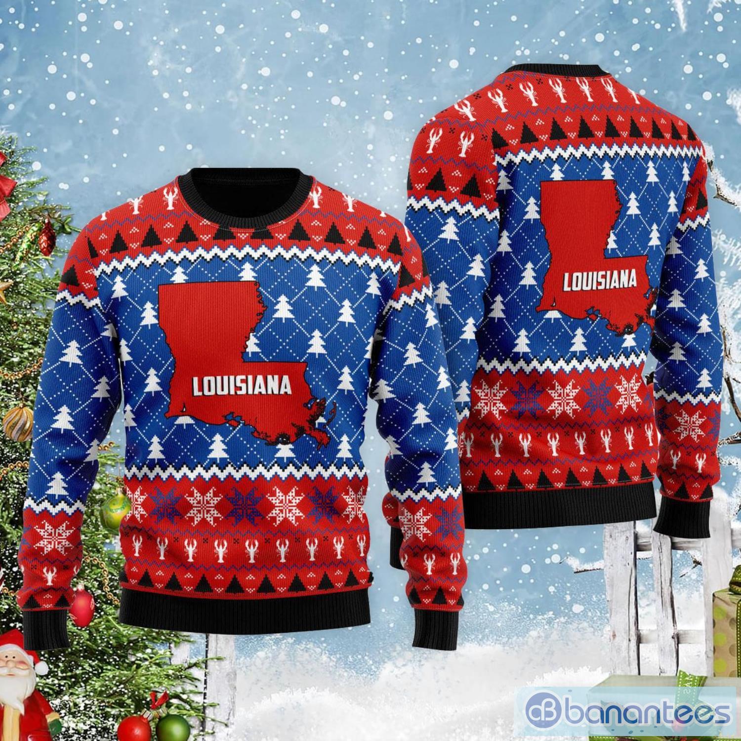 Louisiana Sweet Home Cute Christmas Gift Ugly Christmas Sweater Product Photo 1