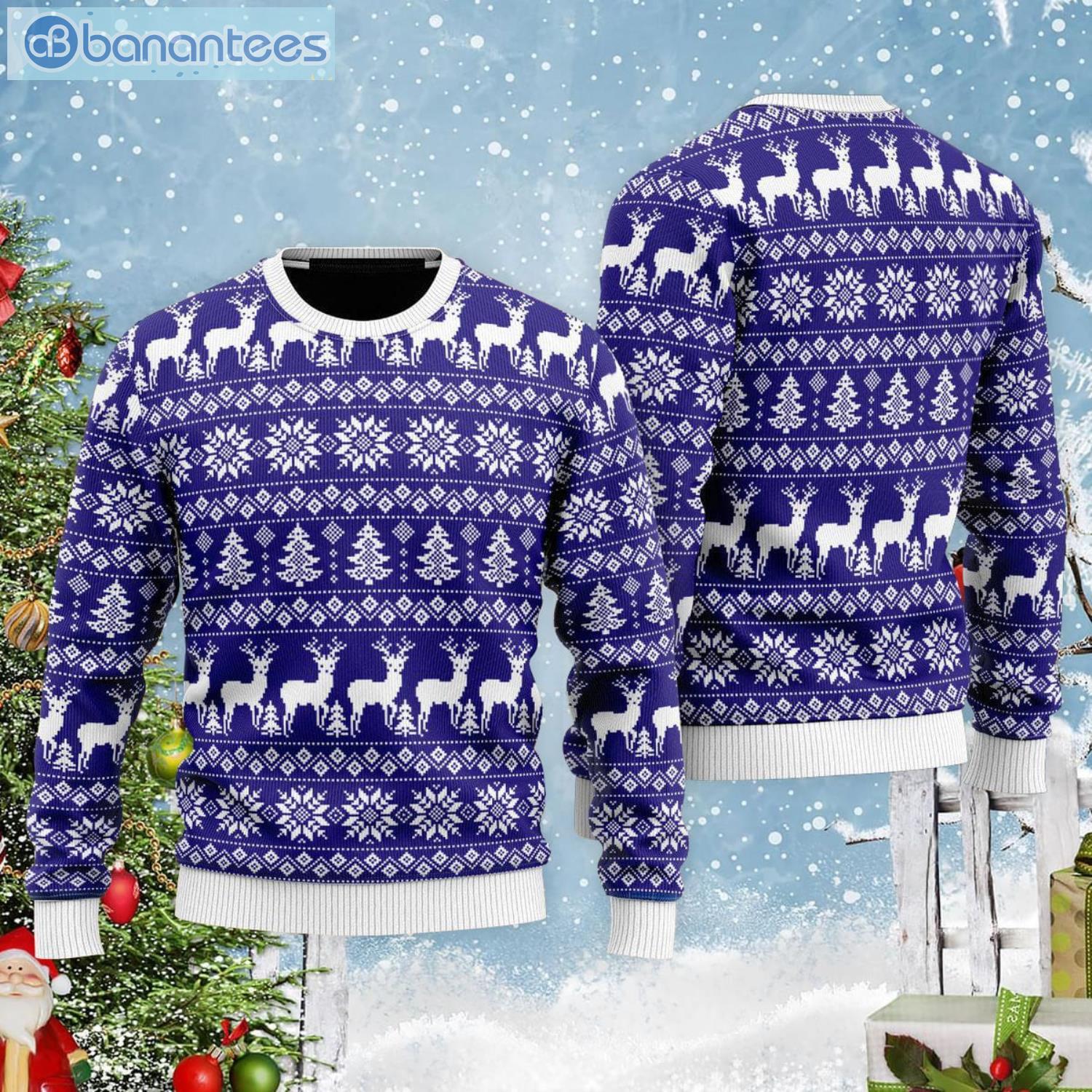 Make It Rein Deer Pattern Ugly Christmas Sweater Product Photo 2