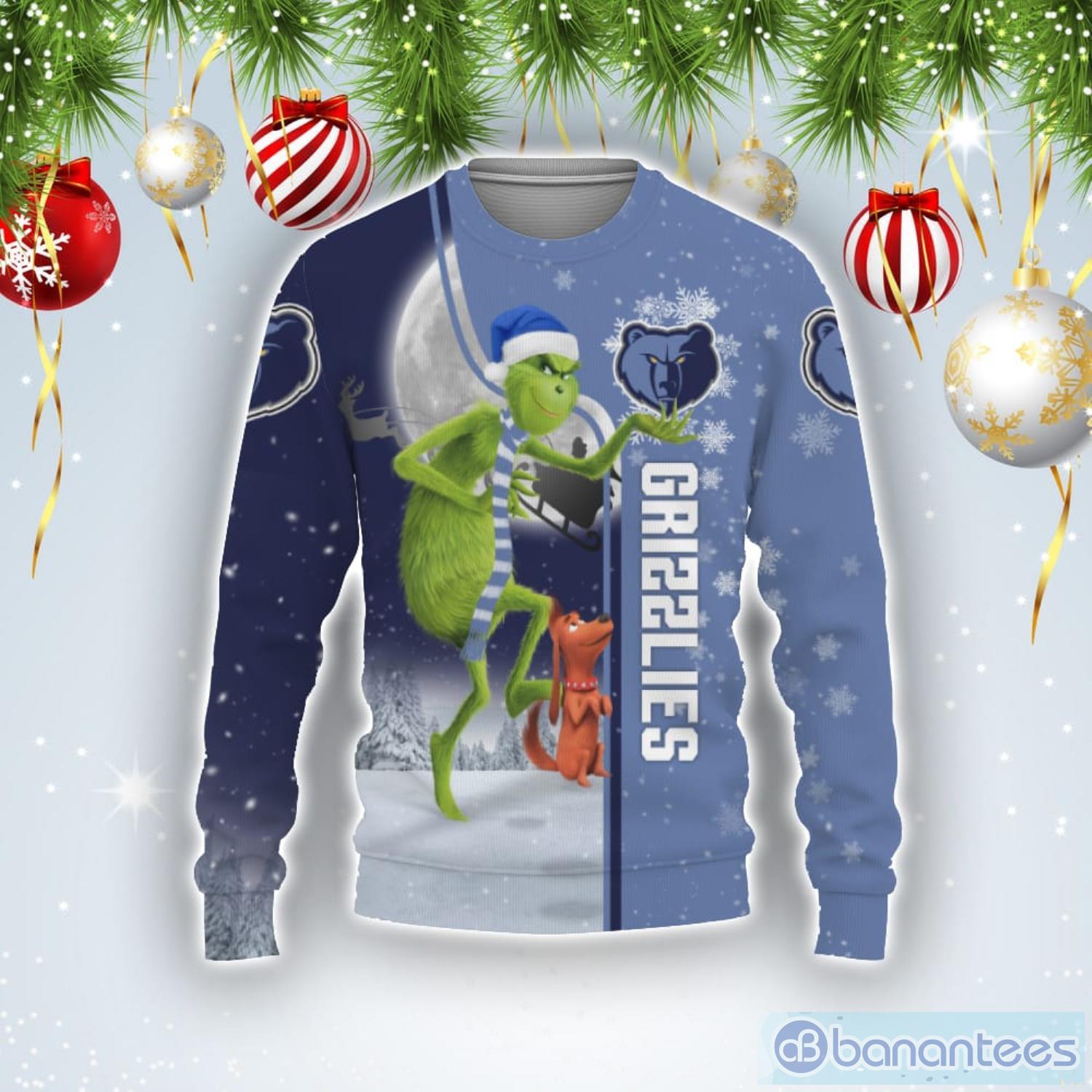 Memphis Grizzlies NBA Funny Grinch Ugly Christmas Sweater Product Photo 1