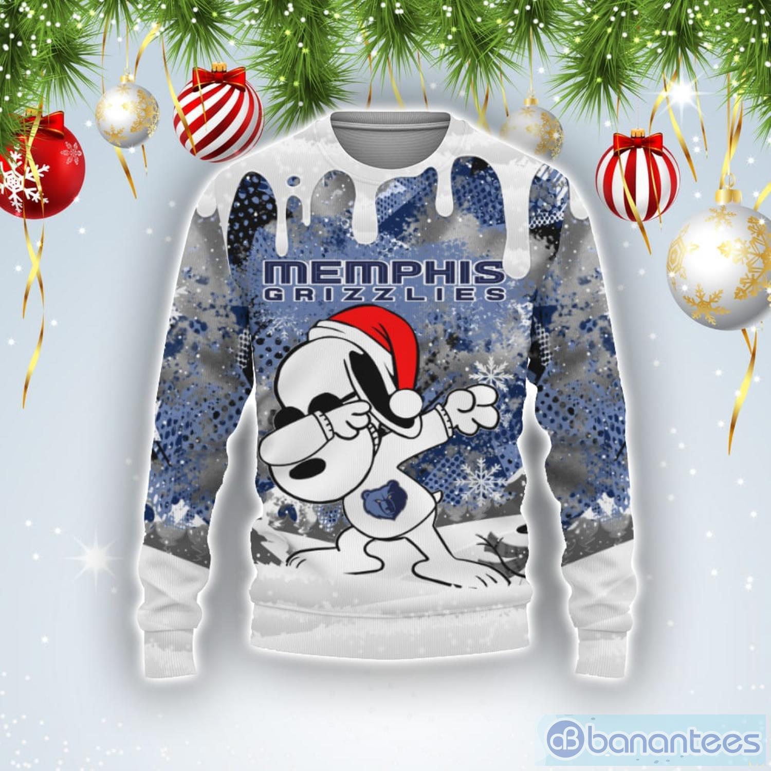 Memphis Grizzlies Snoopy Dabbing The Peanuts Sports Football American Ugly Christmas Sweater Product Photo 1