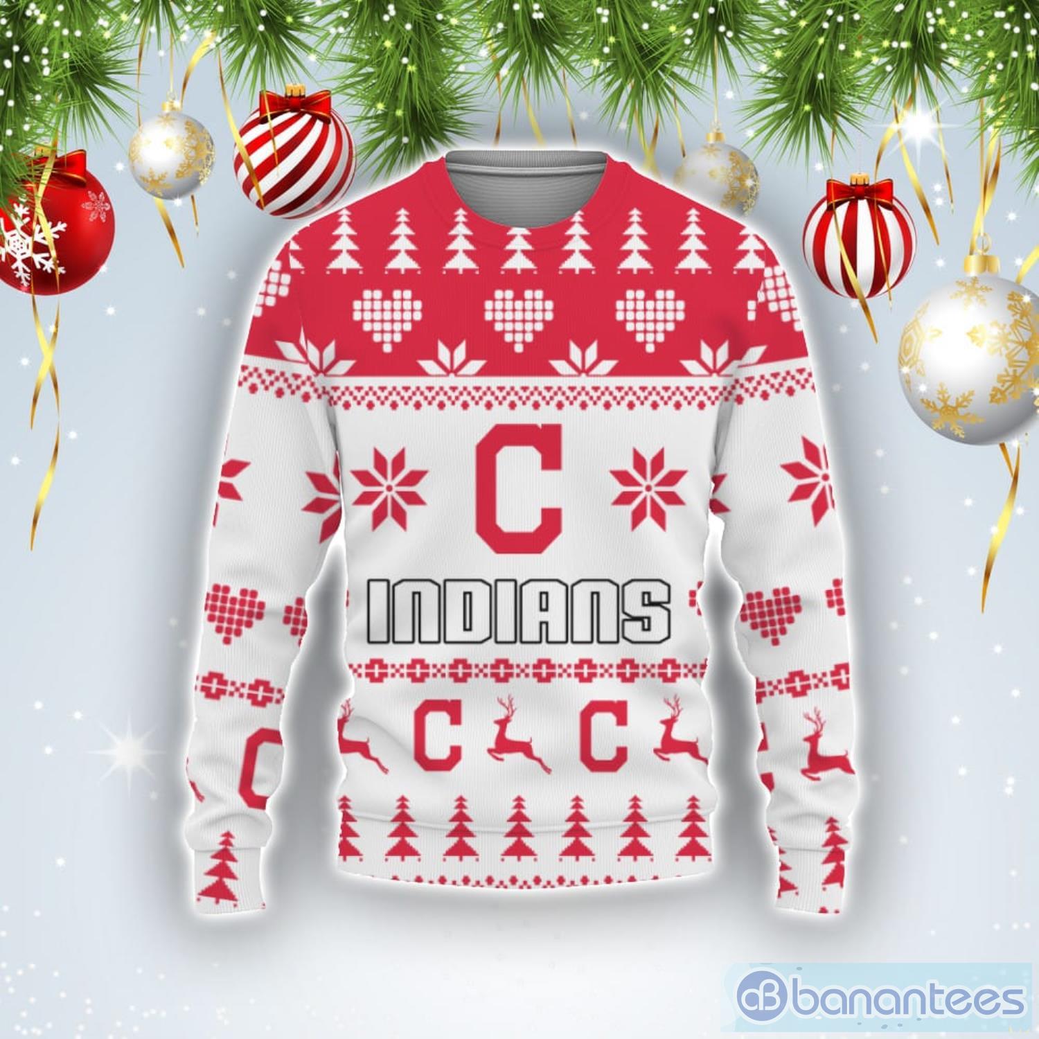 Merry Funny Cleveland Indians Ugly Christmas Sweater Product Photo 1